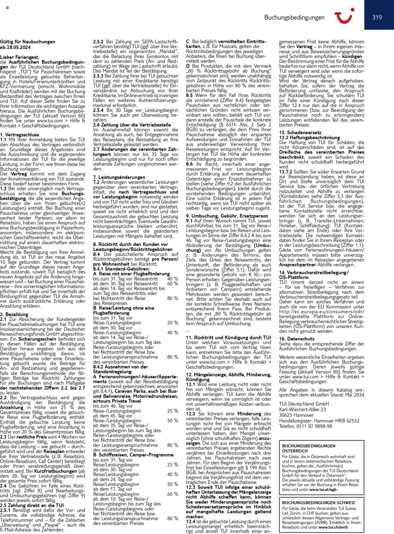 TUI Prospekt 	 – gültig ab 01.11.2024 | Seite: 319 | Produkte: Telefon