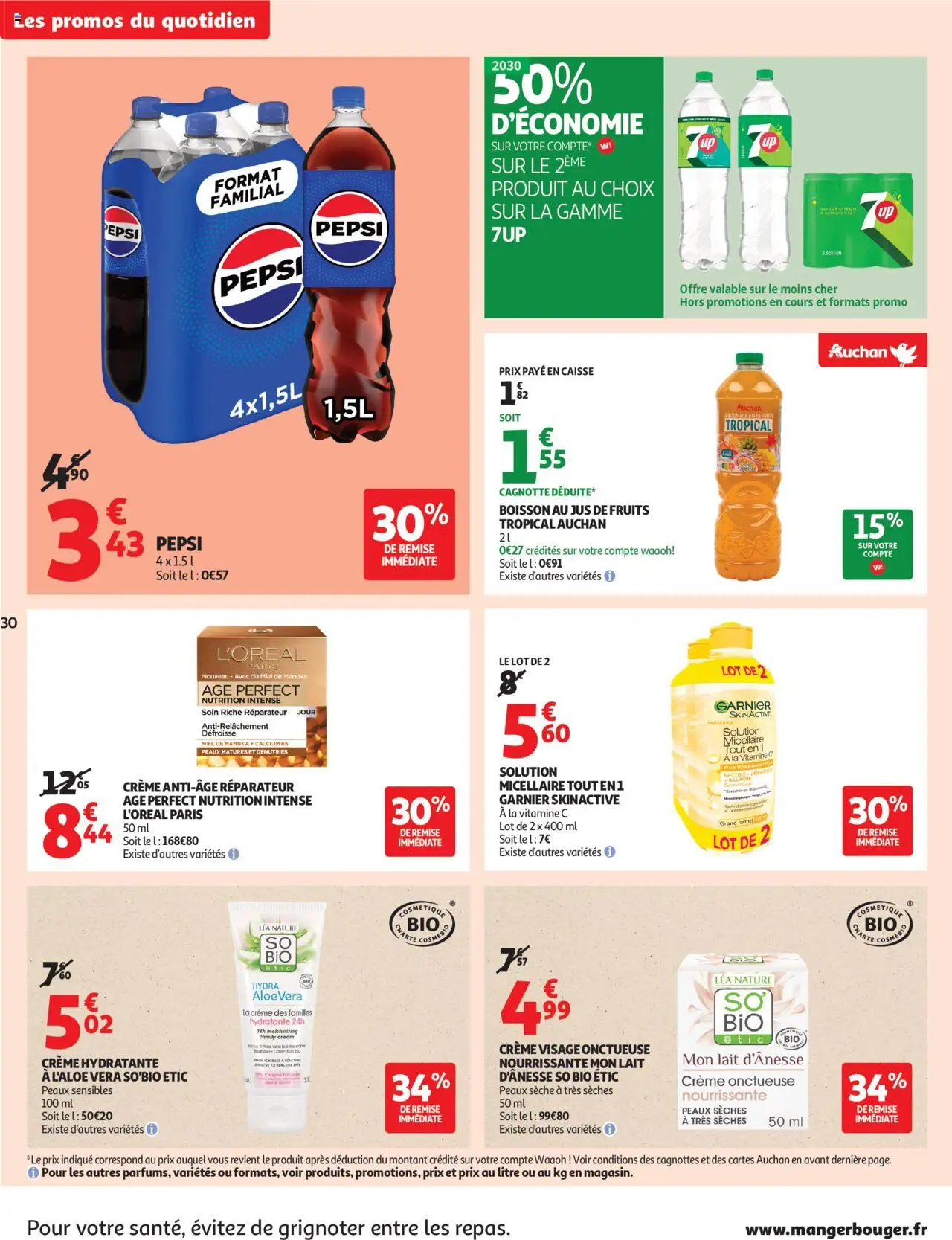  | Page: 30 | Produits: Crème anti-âge, Crème hydratante, Lait, Jus