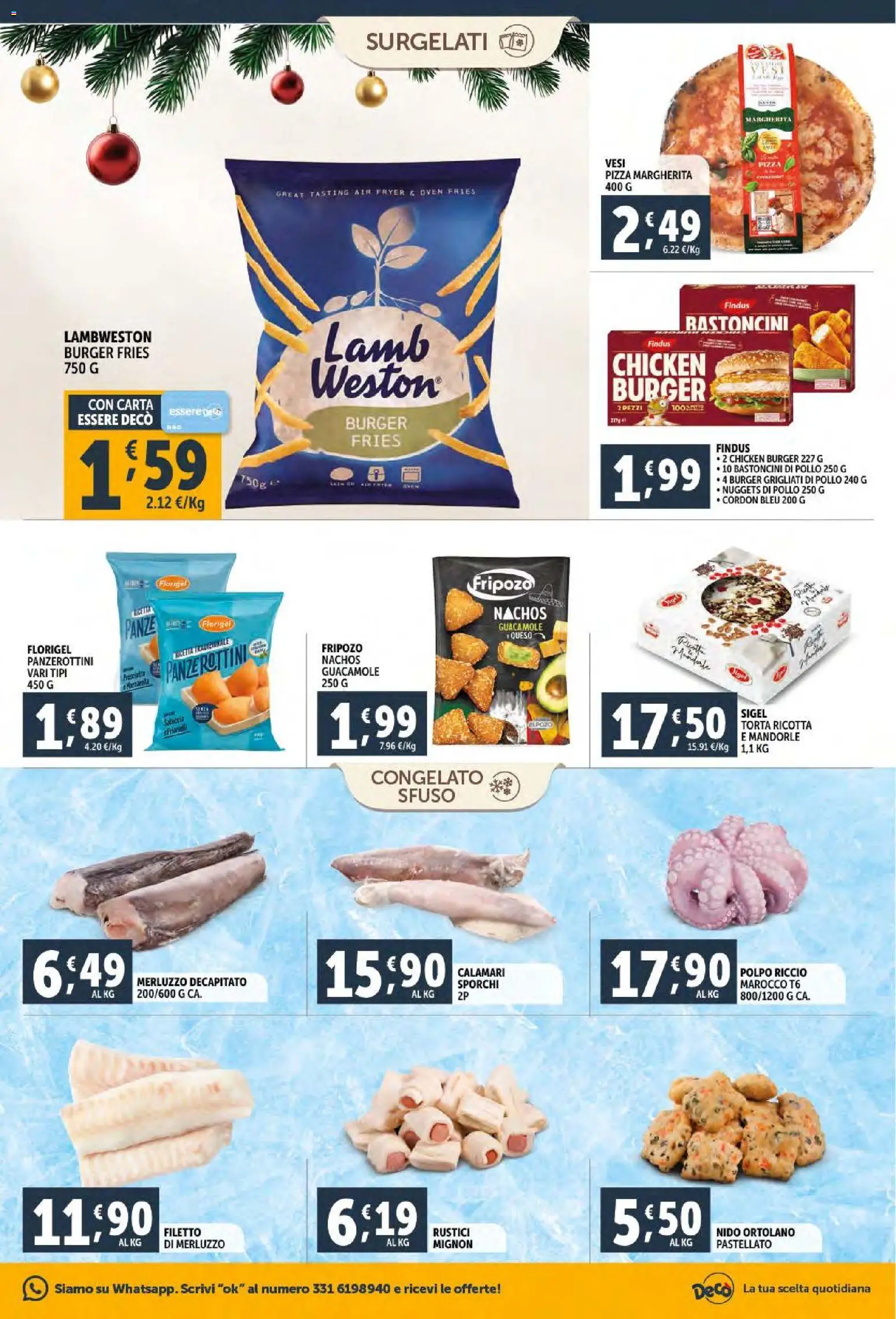 Volantino Decò del 04.12.2025 | Pagina: 17 | Prodotti: Pollo, Merluzzo, Nuggets, Calamari