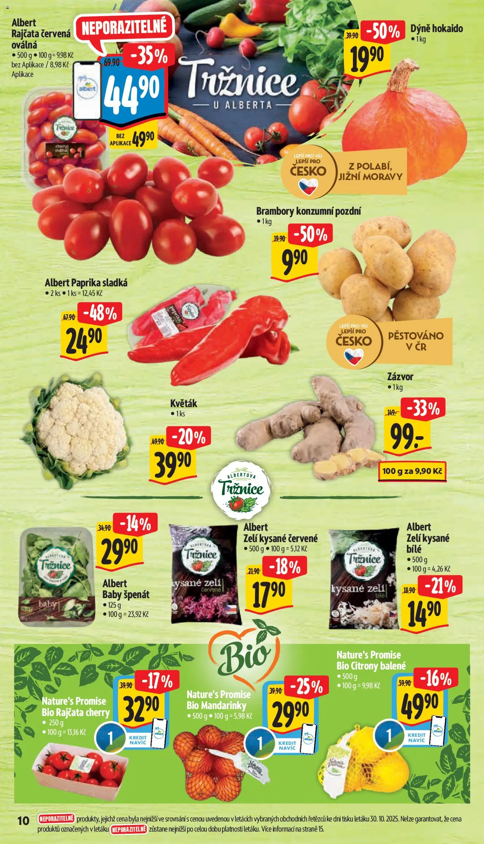 Albert leták - Supermarket od 05.11.2025 | Strana: 18 | Produkty: Rajčata, Zelí, Špenát, Paprika