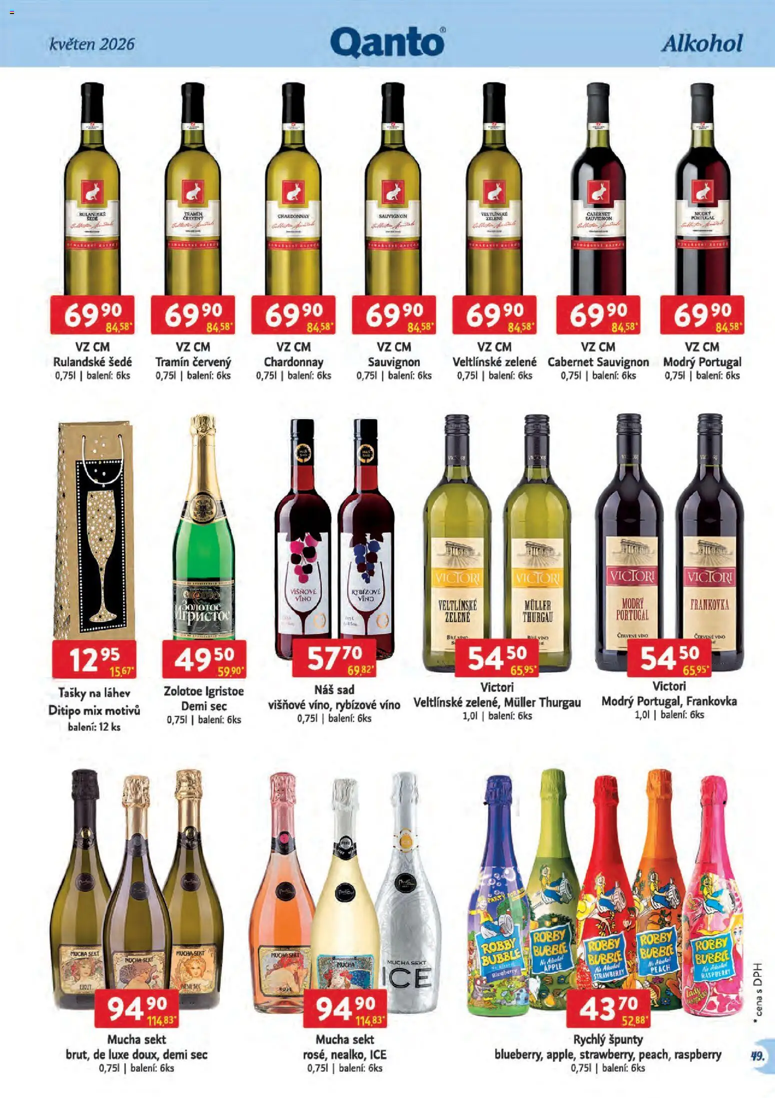 Astur & Qanto leták - Velkoobchod 05/2026 od 01.05.2026 | Strana: 49 | Produkty: Apple, Sekt, Tašky, Láhev