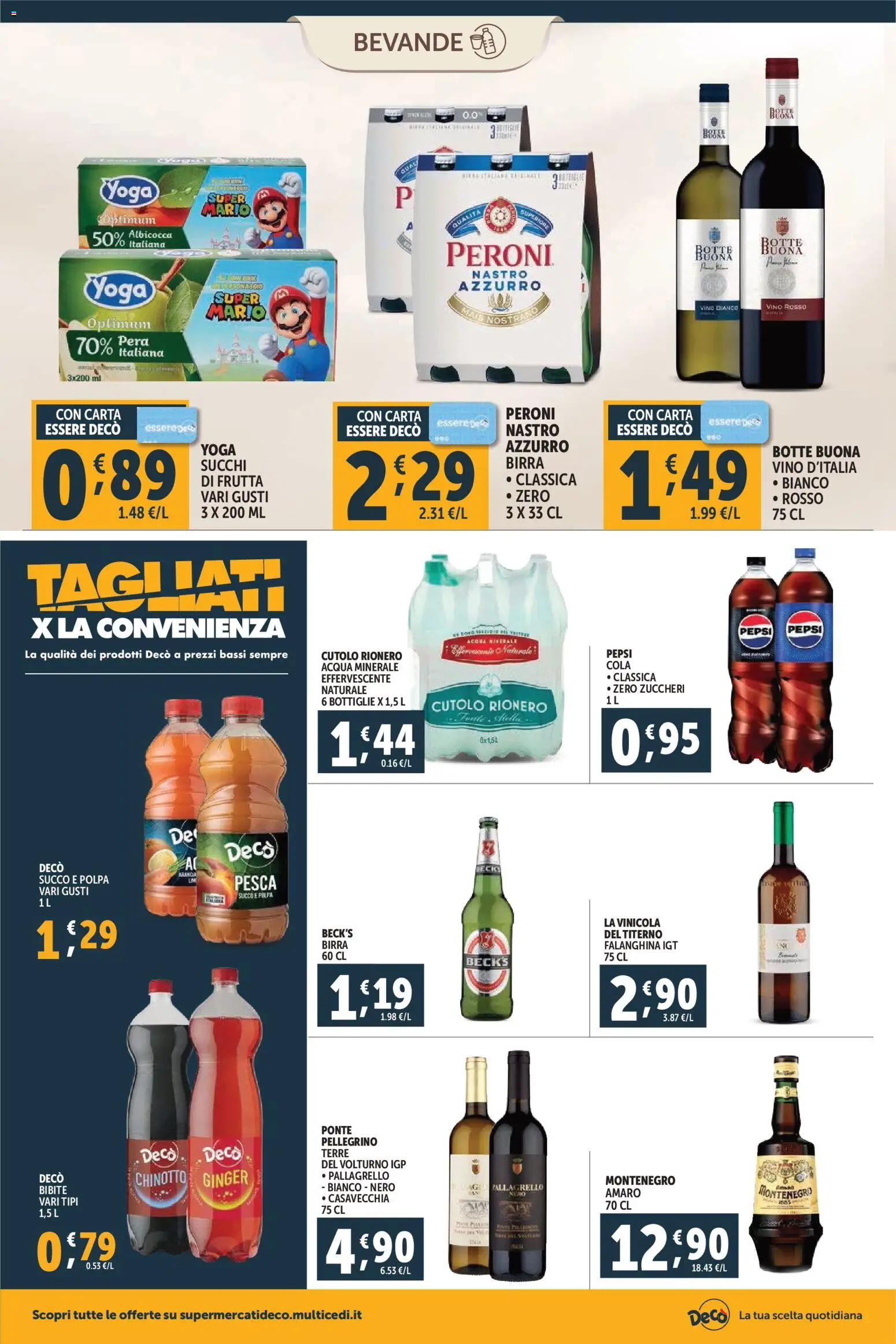 Volantino Decò del 20.01.2026 | Pagina: 10 | Prodotti: Birra, Acqua, Pera, Acqua minerale