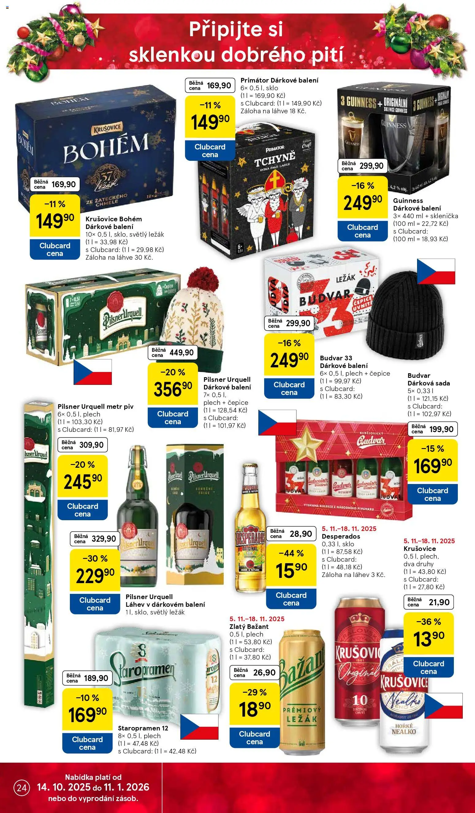 Tesco Black Friday od 05.11.2025 | Strana: 24 | Produkty: Budvar, Desperados, Zlatý Bažant, Krušovice