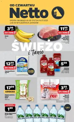 Netto gazetka - Spożywcza od 17.07.2025 | Strona: 1 | Produkty: Ketchup pudliszki, Szynka wieprzowa, Twaróg, Ręcznik papierowy