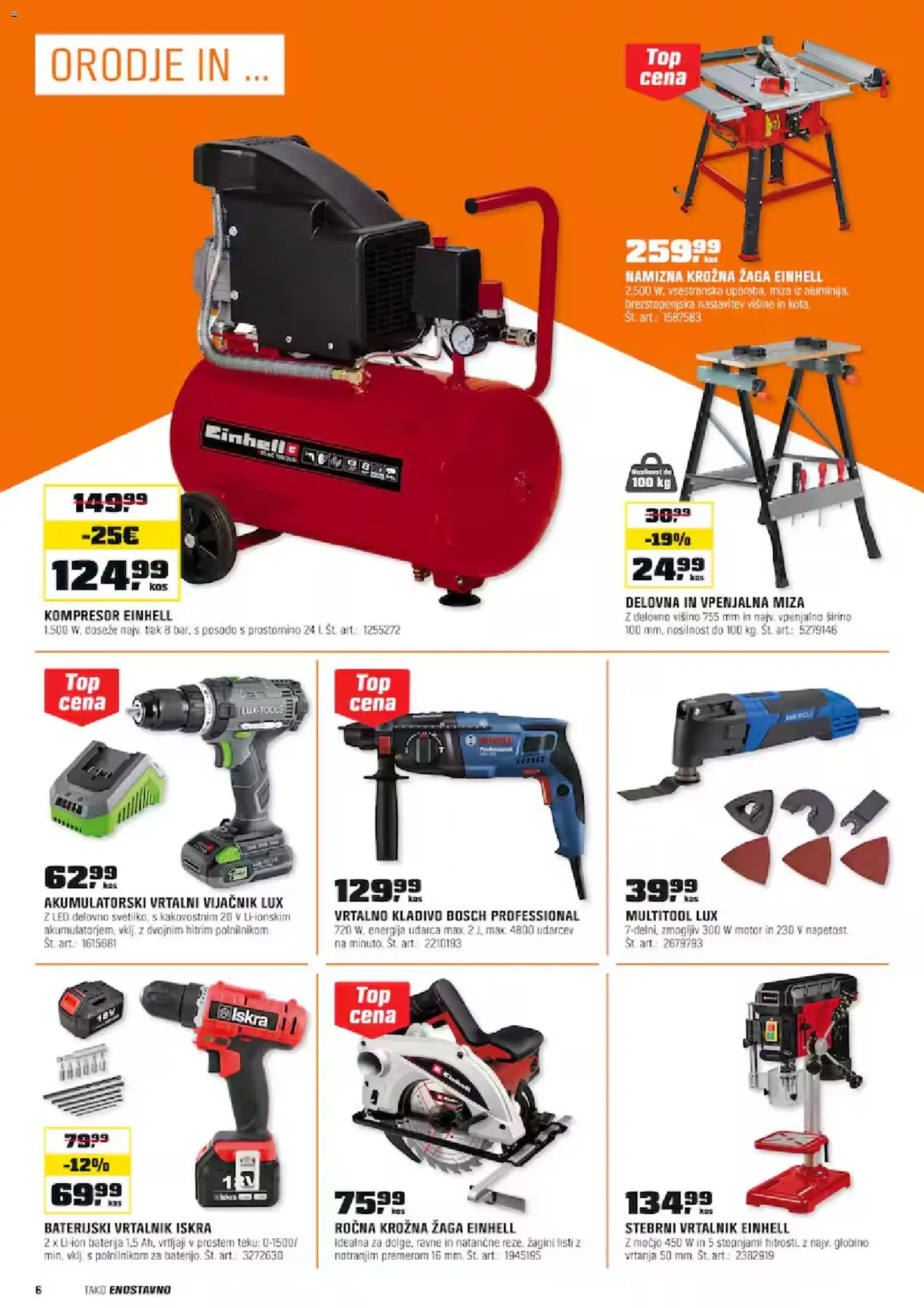 Novi OBI katalog ponudbe – veljaven od 01.10.2025 | Stran: 6 | Izdelki: Baterija, Orodje, Krožna žaga, Kladivo