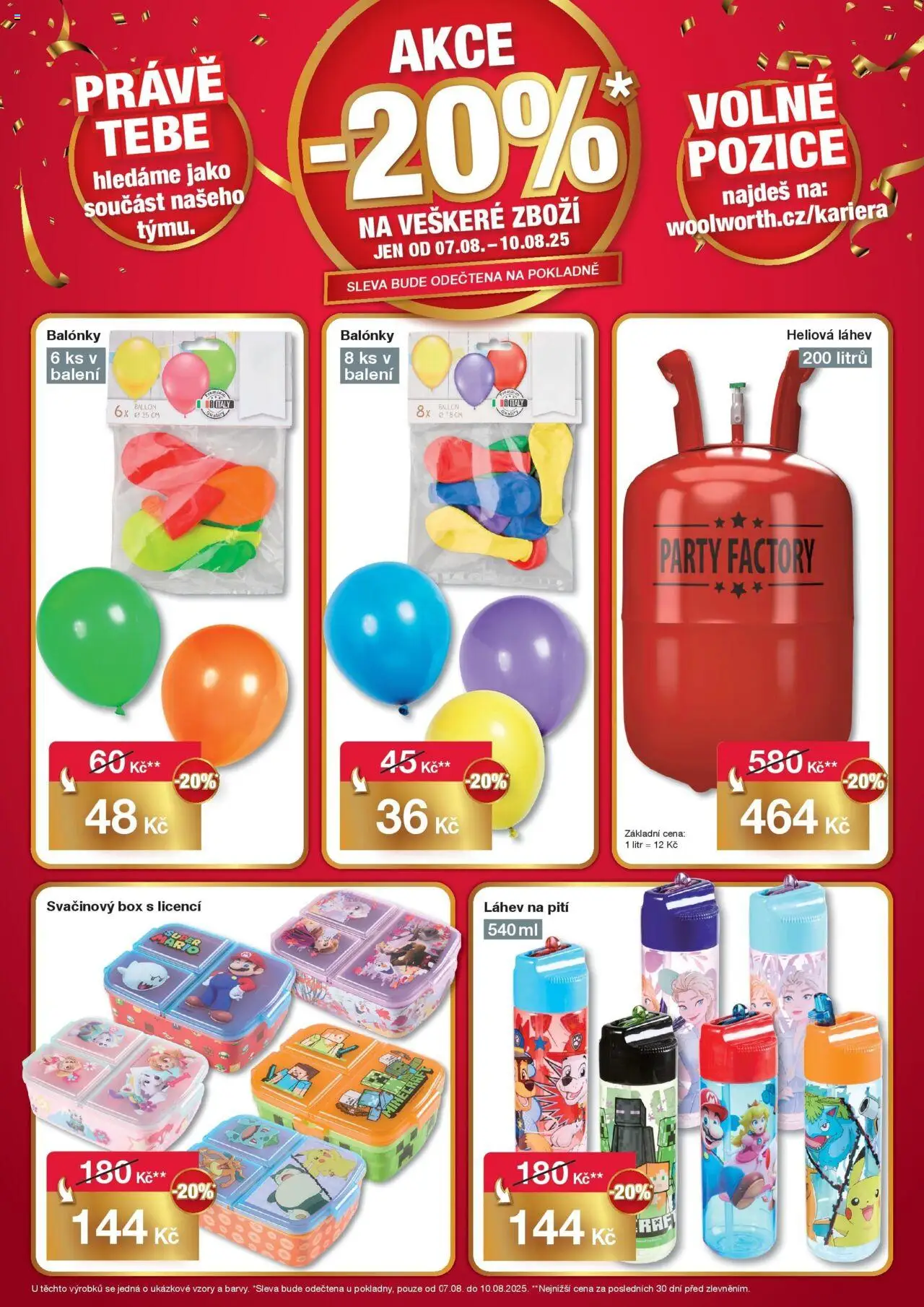 Woolworth leták - Znojmo od 07.08.2025 - akční nabídka | Strana: 6 | Produkty: Balonky, Box, Láhev