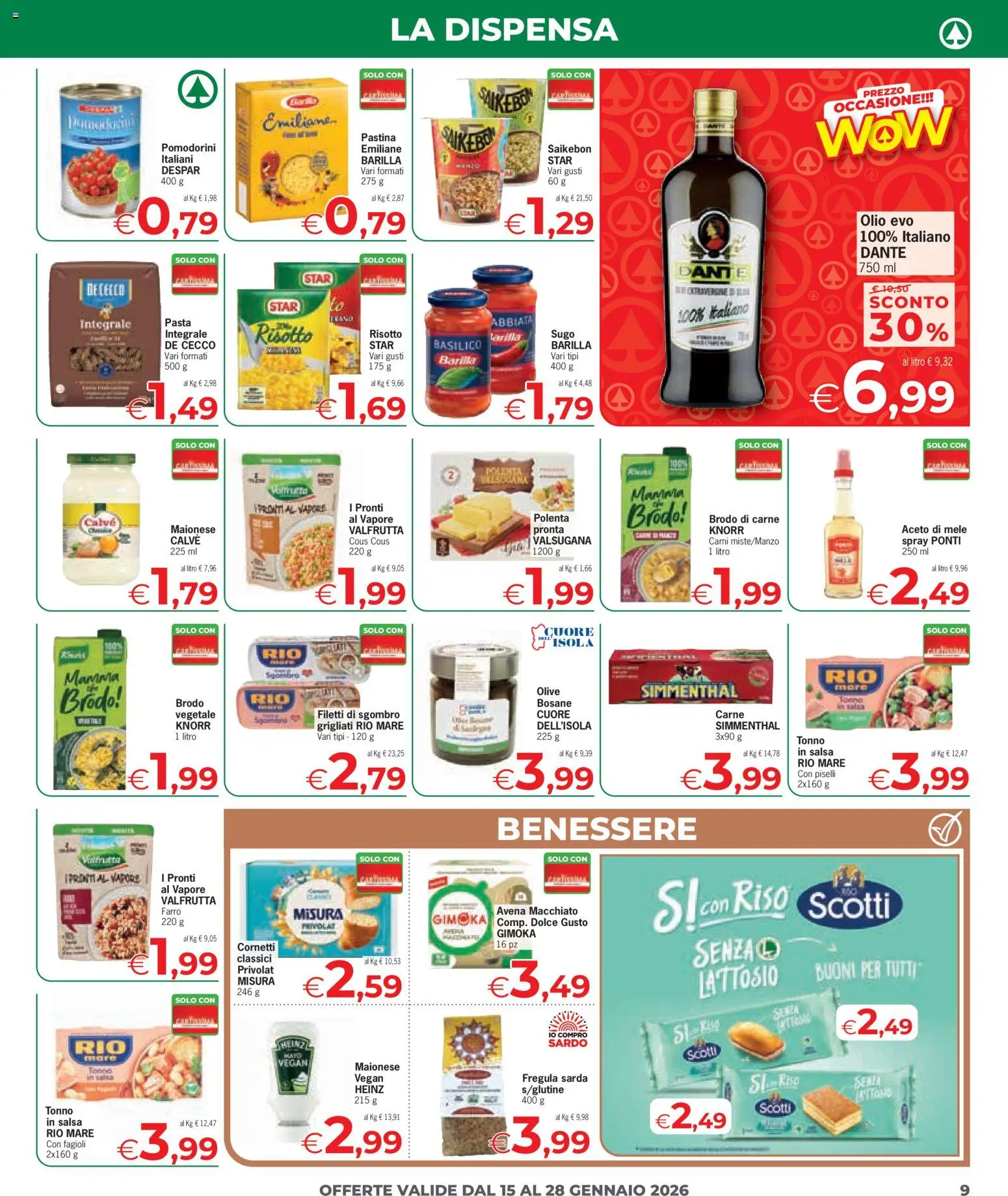 Volantino Despar del 15.01.2026 | Pagina: 9 | Prodotti: Pomodorini, Maionese, Basilico, Tonno