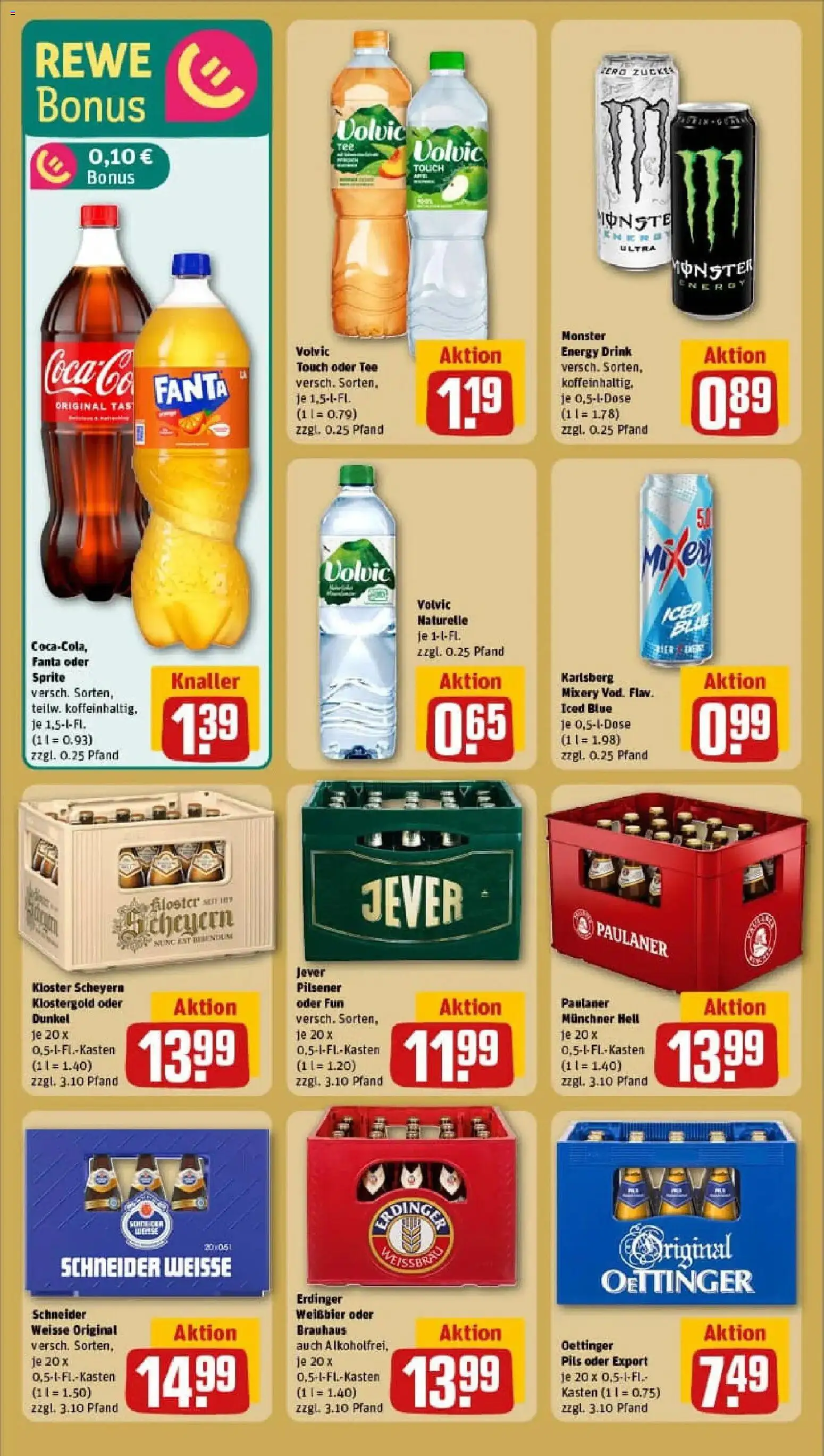 Rewe prospekt Röttenbach	 – gültig ab 11.01.2026 | Seite: 22 | Produkte: Erdinger, Weißbier, Monster, Tee