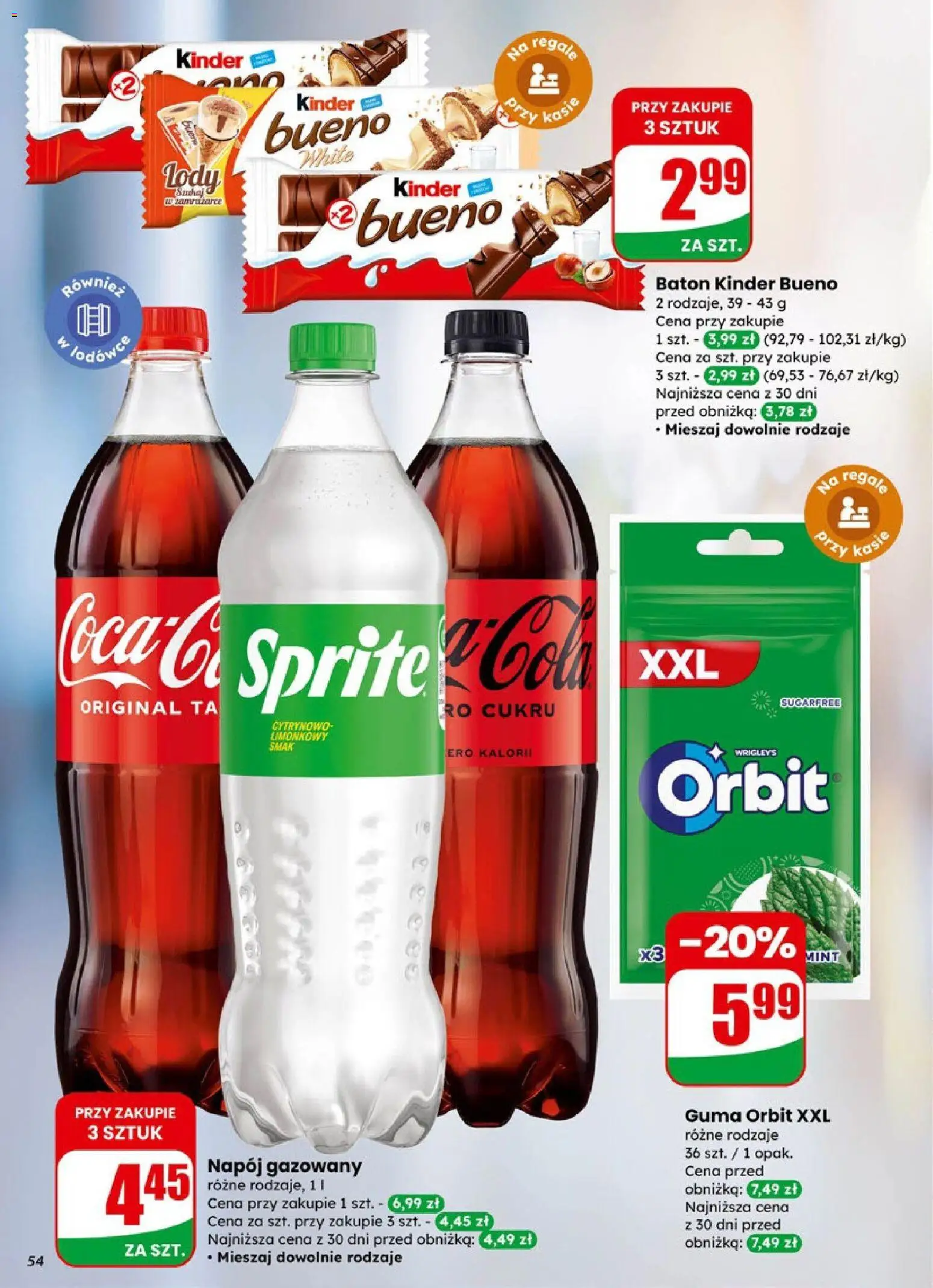 Dino Gazetka od 14.01.2026 | Strona: 54 | Produkty: Sprite, Kinder Bueno, Baton