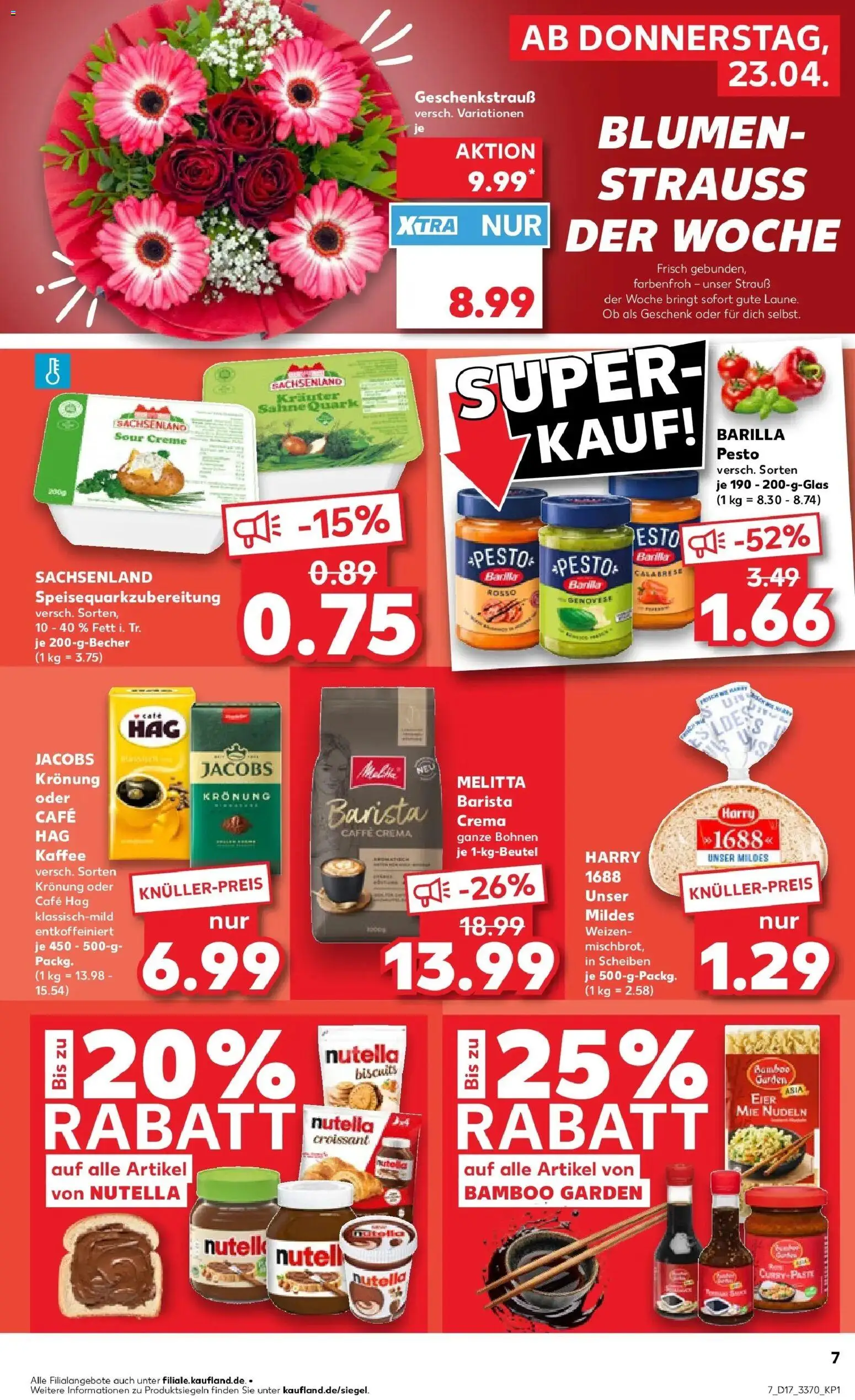 Kaufland Prospekt Merseburg	 – gültig ab 23.04.2026 | Seite: 7 | Produkte: Melitta, Eier, Barilla pesto, Nudeln