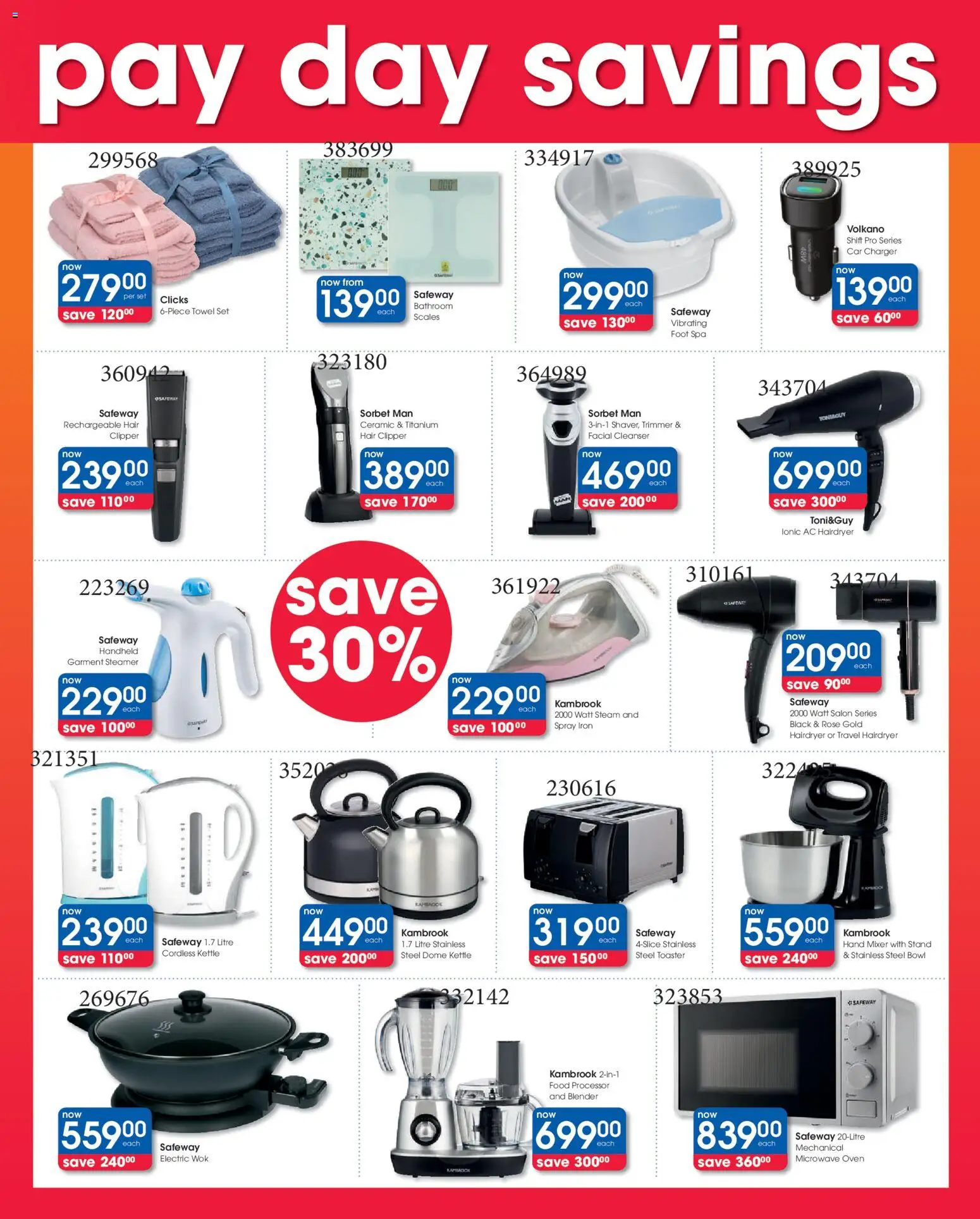 New Clicks catalogue – valid from 17.12.2025 | Page: 4 | Products: Car charger, Microwave oven, Microwave, Towel