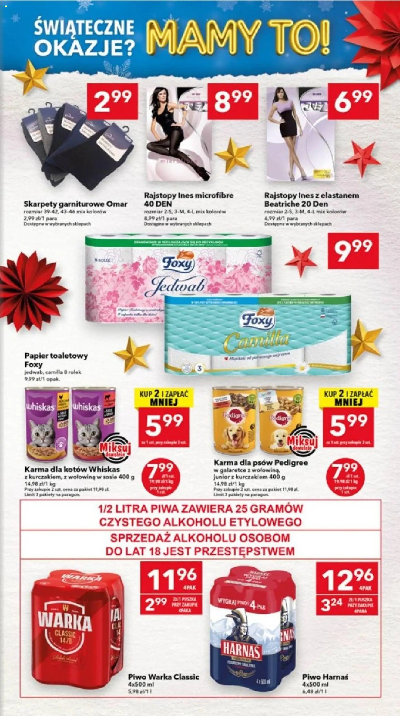 Lewiatan gazetka - Lublin od 11.12.2025 | Strona: 7 | Produkty: Skarpety, Warka, Harnaś, Piwo