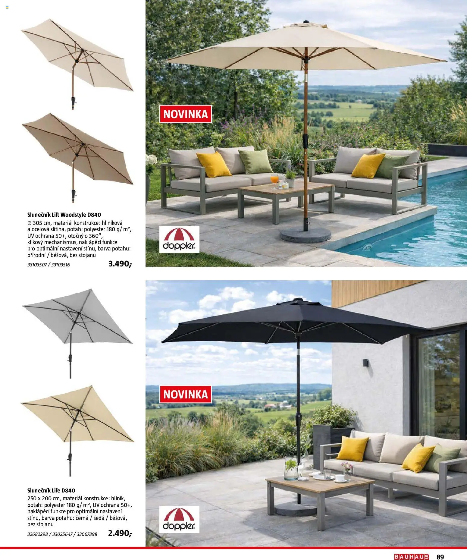 Bauhaus katalog Záhradní nábytek od 08.04.2026 | Strana: 89 | Produkty: Slunečník