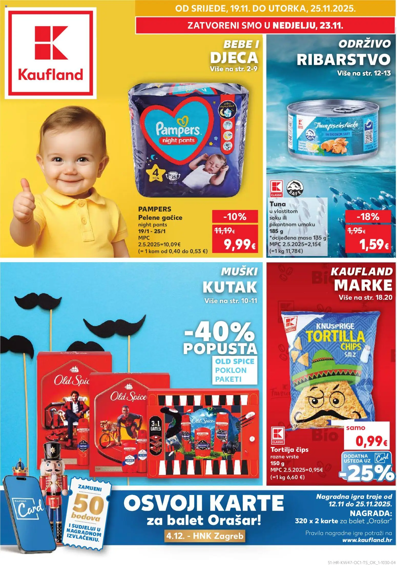 Kaufland katalog | vrijedi od 19.11.2025 | Stranica: 1 | Proizvodi: Pelene, Gaćice, Old Spice, Igra