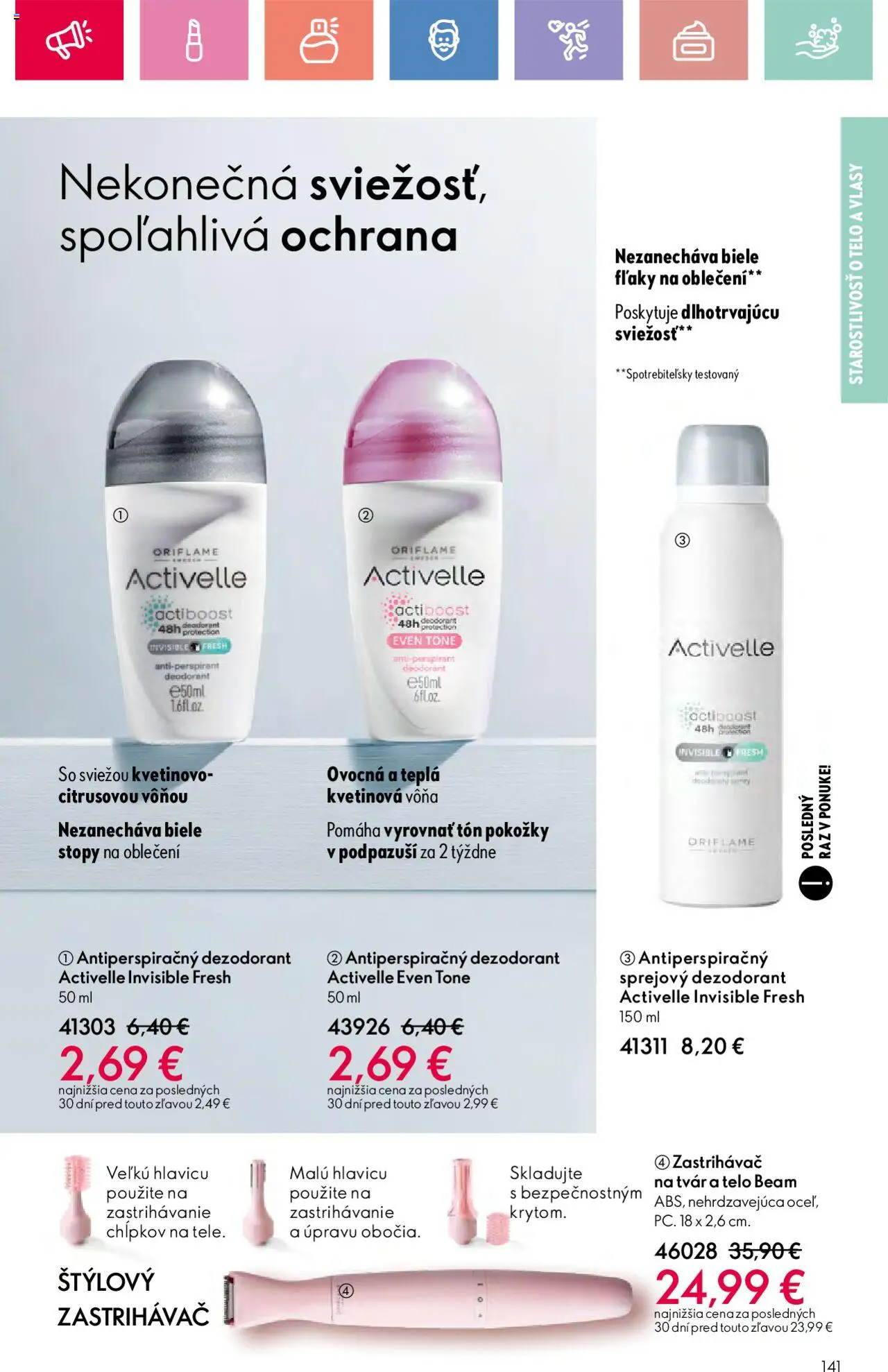 Katalóg Oriflame 9 2025 │ platný od 15.06.2025 | Strana: 141 | Produkty: Dezodorant, Antiperspirant
