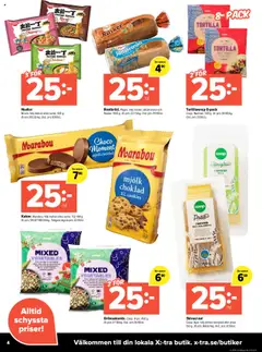 Coop X:-TRA reklamblad aktuell från 18.08.2025 | Sida: 4 | Produkter: Tortilla, Ost, Choklad, Röd paprika