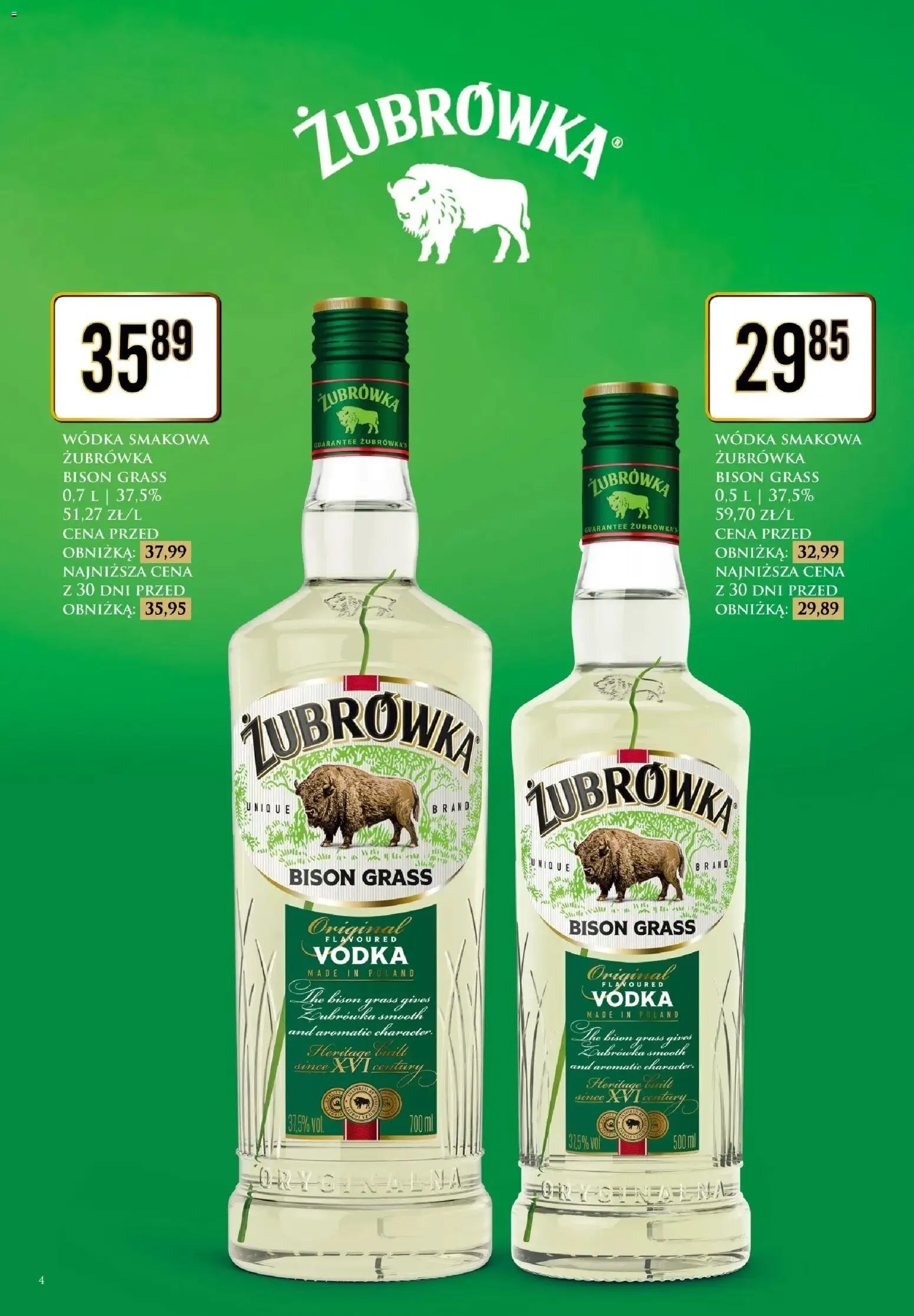 Dino Gazetka alkoholowa od 05.12.2025 | Strona: 4 | Produkty: Żubrówka, Vodka, Wódka