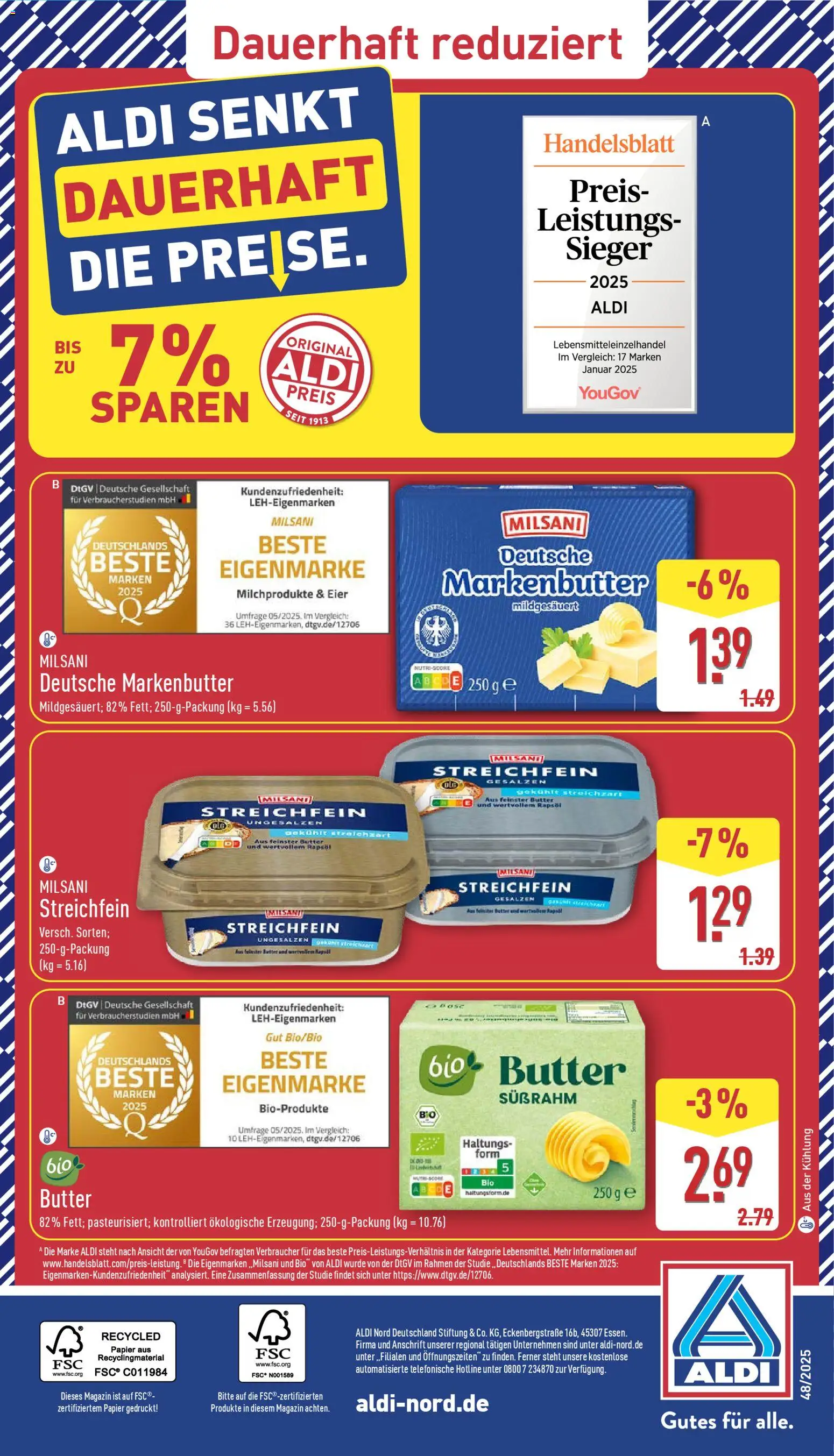 Aldi Prospekt 	 – gültig ab 24.11.2025 | Seite: 6 | Produkte: Cutter, Butter, Eier, Rapsöl