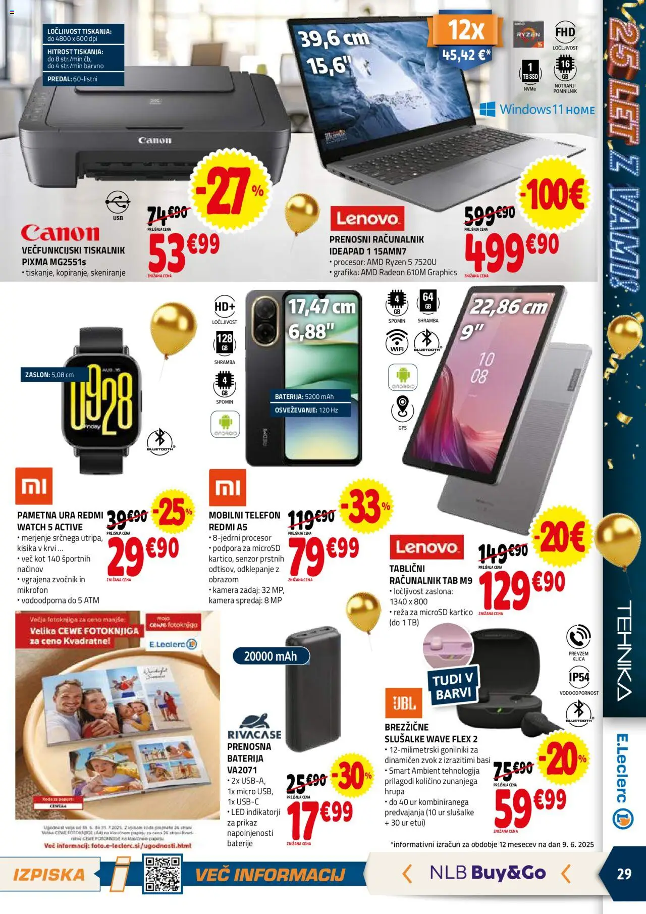 E.leclerc katalog │ velja od 18.06.2025 | Stran: 29 | Izdelki: Telefon, Prenosni racunalnik, Mikrofon, Baterije