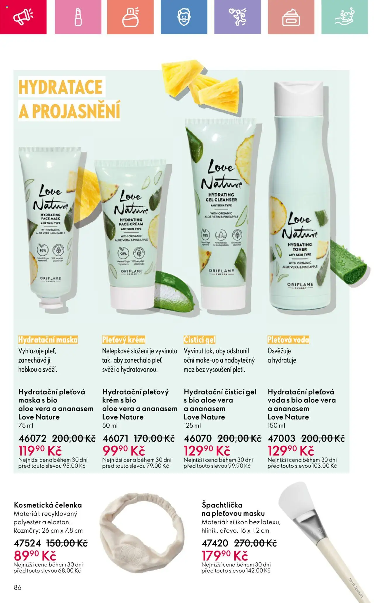 Oriflame katalog č.08/2025 od 25.05.2025 | Strana: 86 | Produkty: Voda, Hydratační maska, Toner, Maska