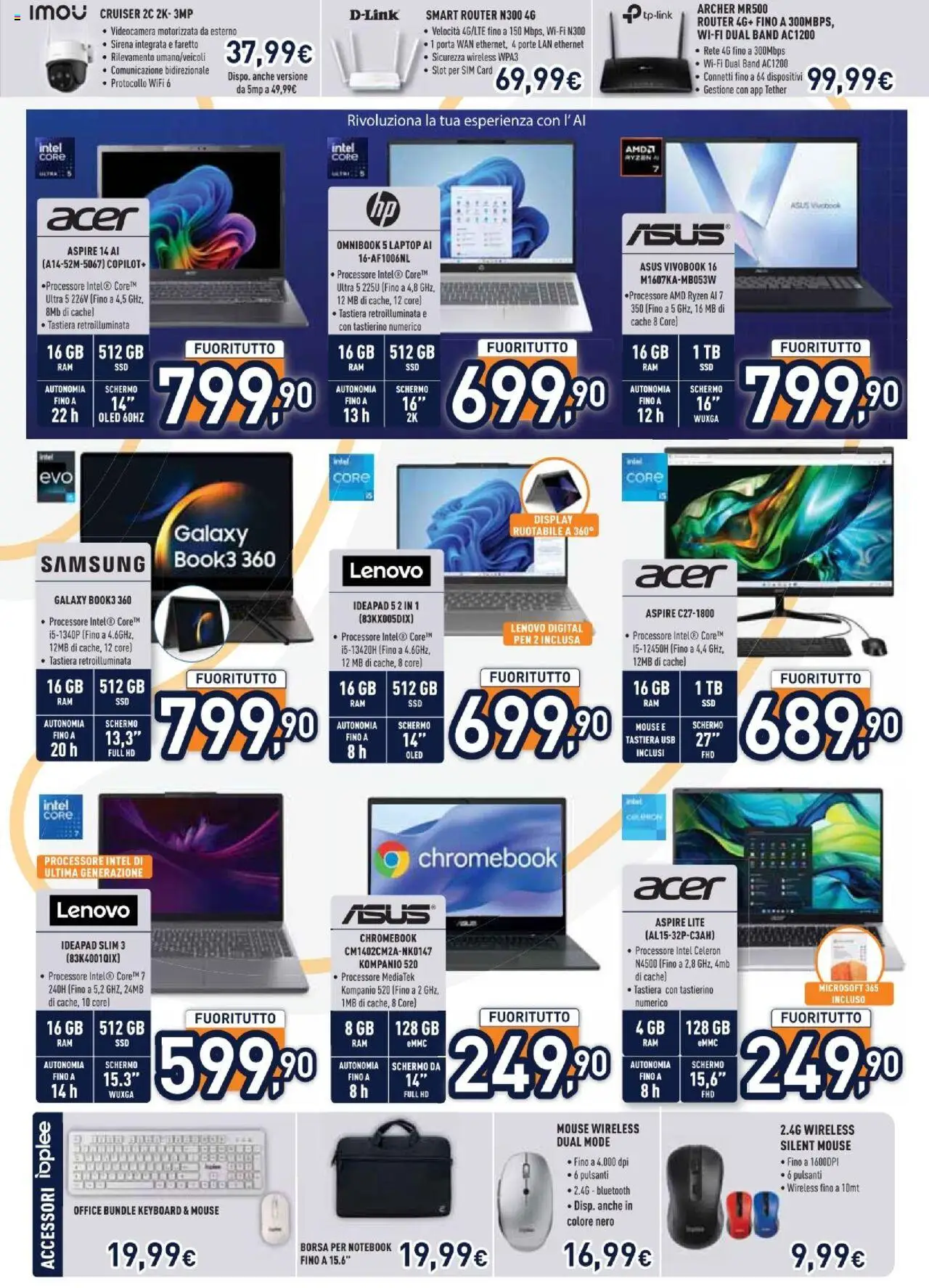 Volantino Unieuro del 01.08.2025 | Pagina: 10 | Prodotti: Schermo, Faretto, Borsa, Samsung