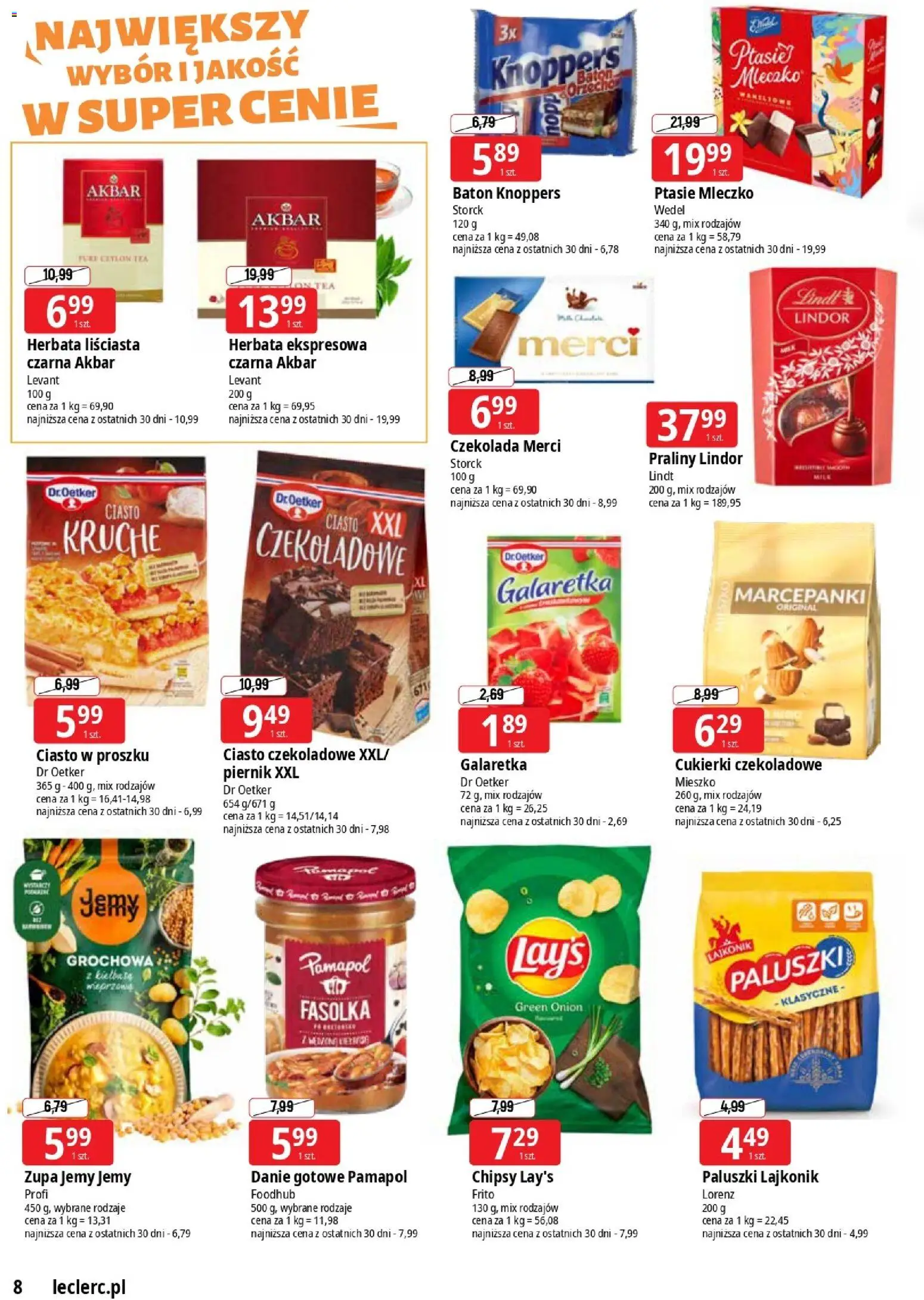 E.Leclerc Gazetka - Elbląg od 10.11.2025 | Strona: 8 | Produkty: Knoppers, Herbata liściasta, Herbata, Cukierki
