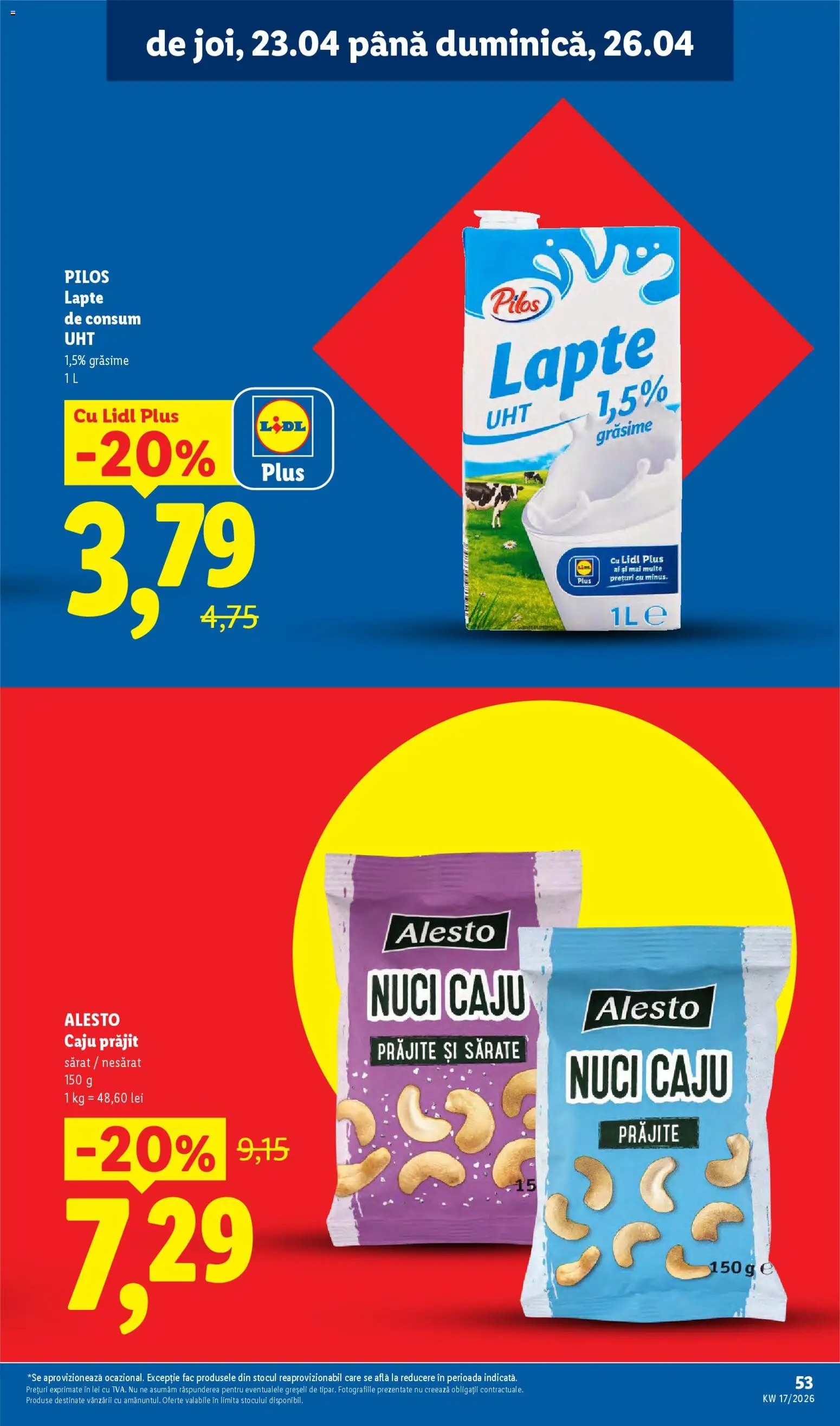 Noul catalog Lidl – valabil de la 20.04.2026 | Pagină: 53 | Produse: Toplar, Lapte, Caju, Nuci