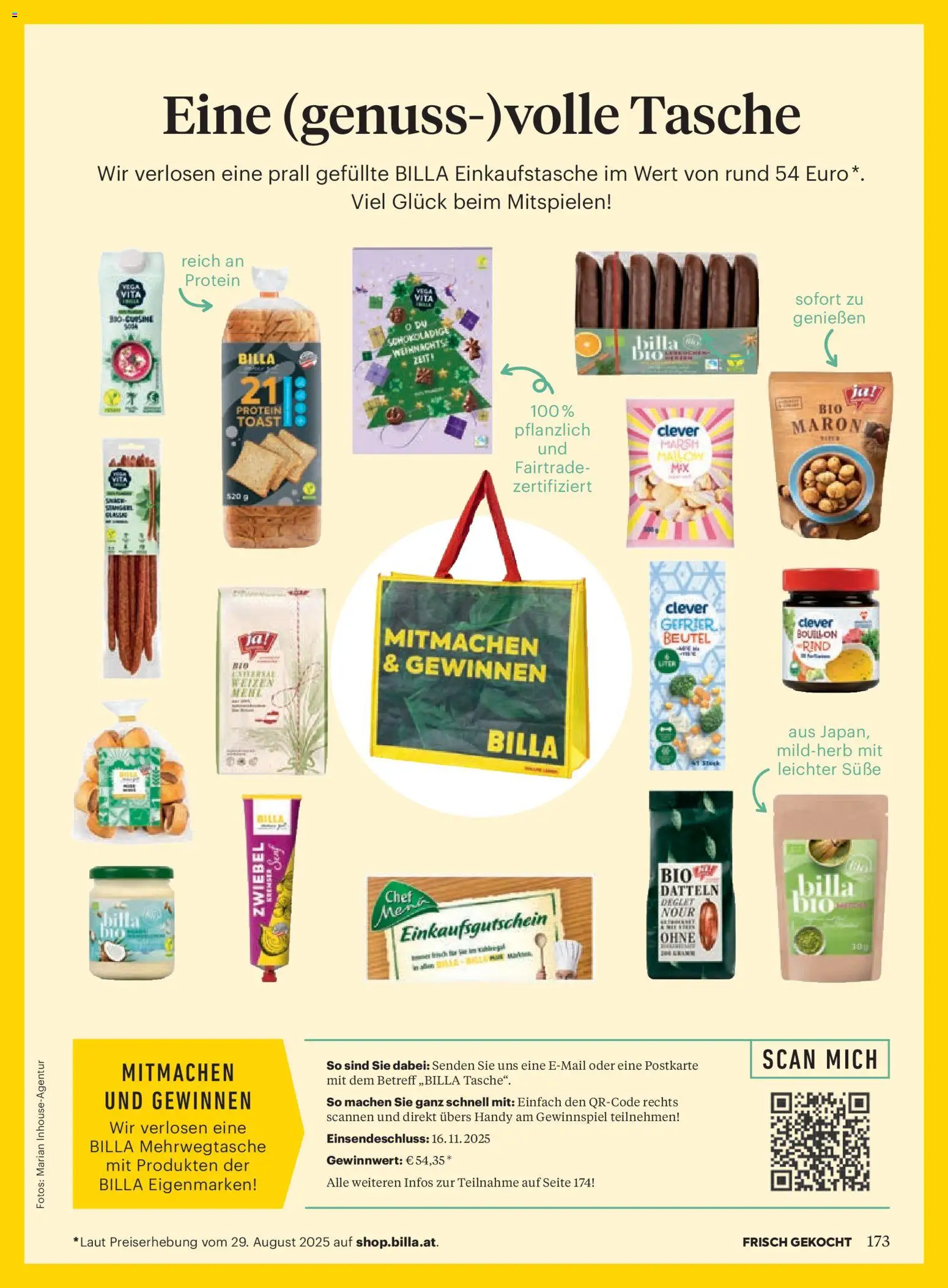 Billa  Frisch Gekocht gültig ab 01.11.2025 | Seite: 169 | Produkte: Tasche