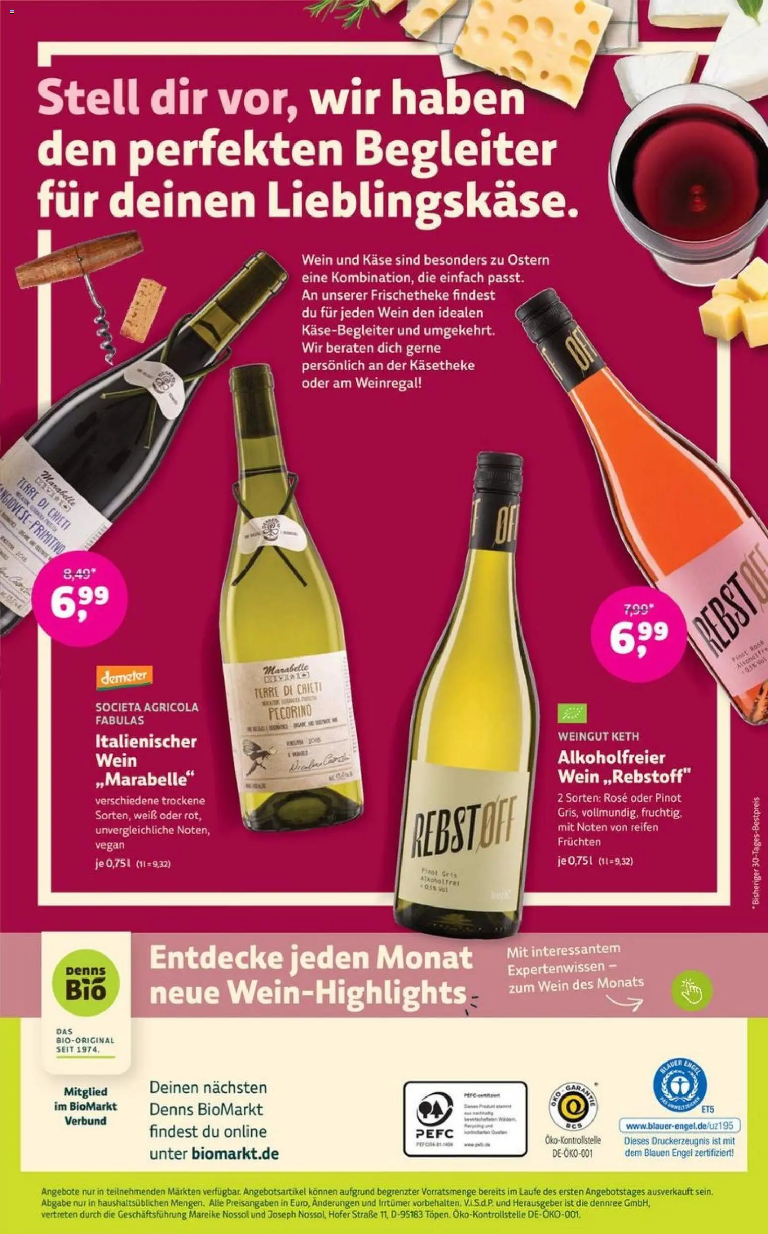 Denns BioMarkt Angebote – gültig ab 25.03.2026 | Seite: 18 | Produkte: Weinregal, Käse, Wein