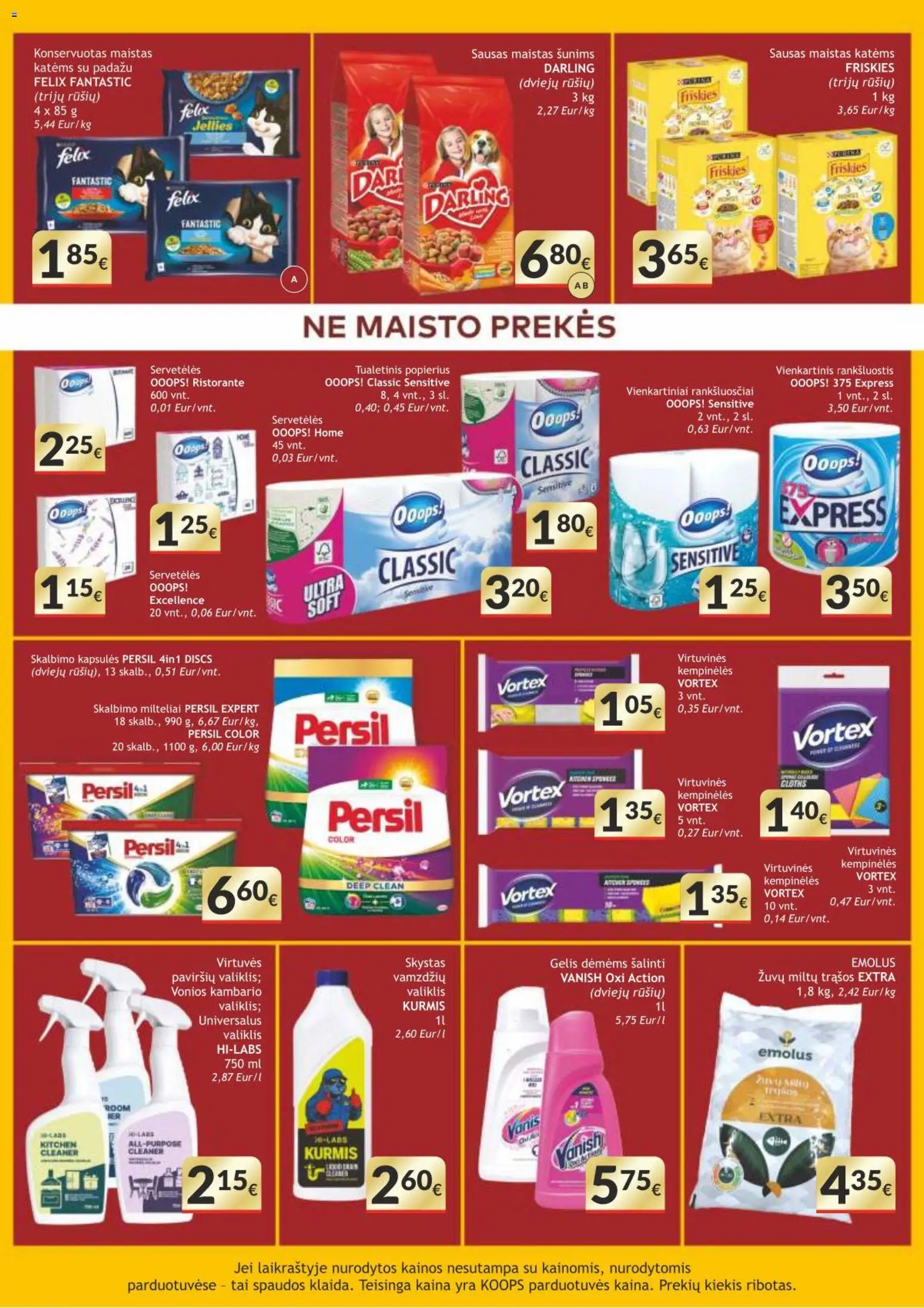 Koops akcijos nuo 16.02.2026 | Puslapis: 15 | Prekių: Rankšluostis, Skalbimo milteliai, Tualetinis popierius