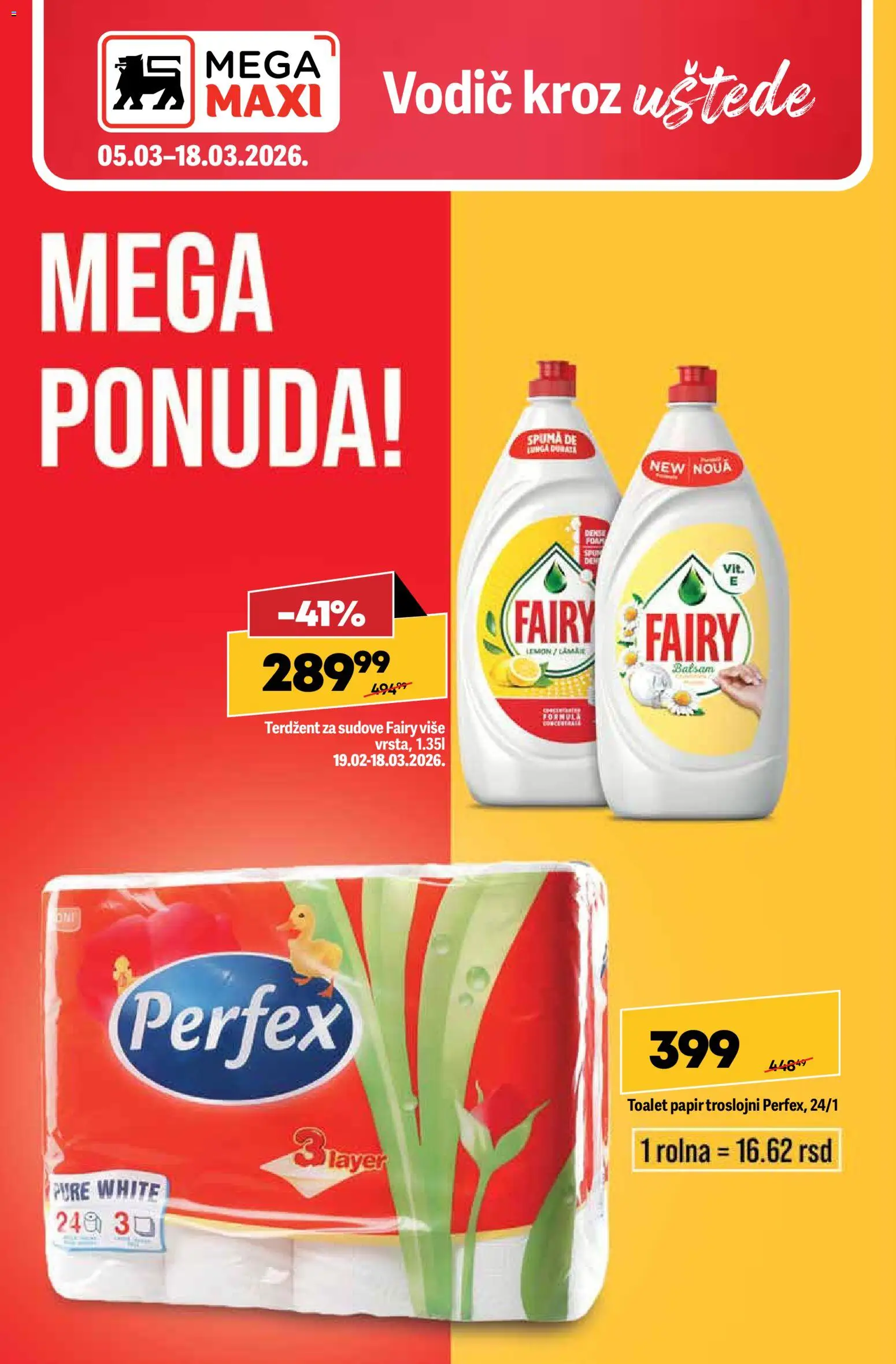 Mega Maxi katalog - važi od 05.03.2026 | Strana: 1 | Proizvode: Toalet papir