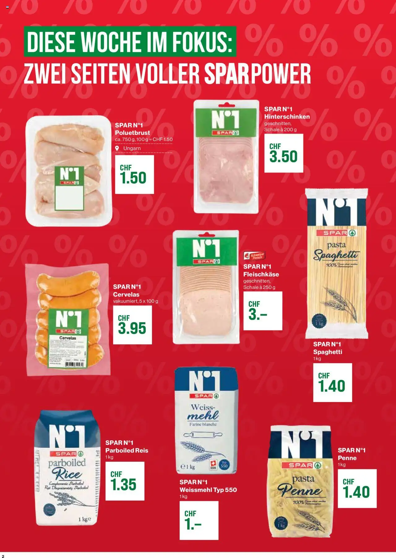 SPAR Aktionen ab 07.08.2025 | Seite: 2 | Produkte: Mehl, Reis, Pasta