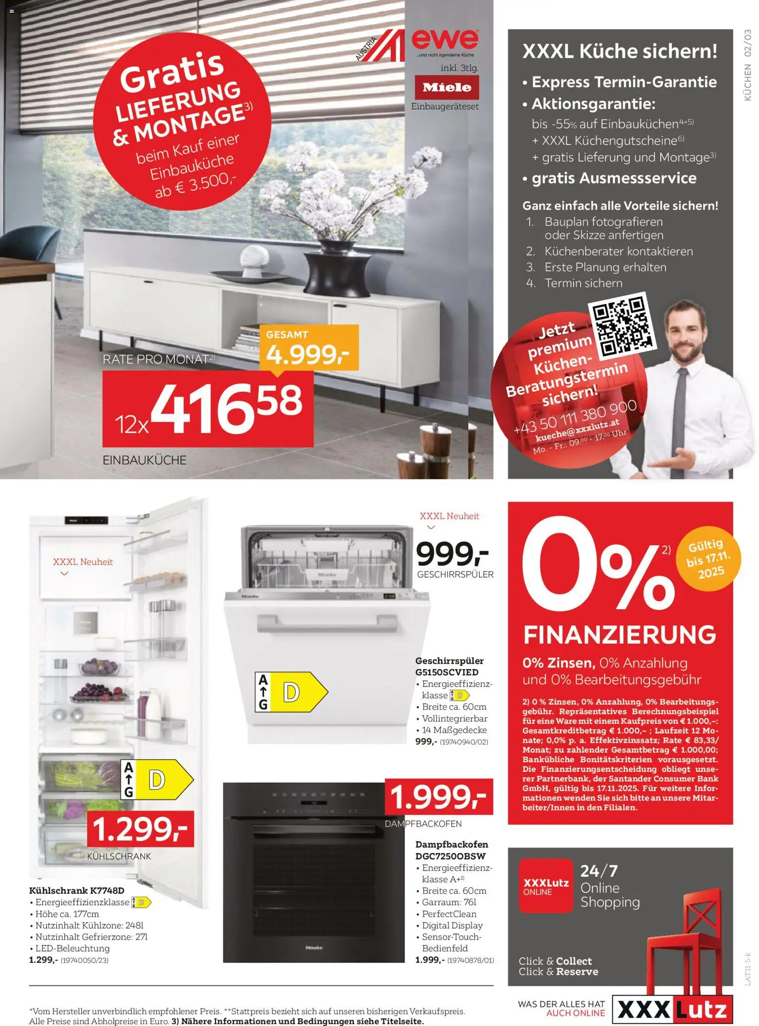 XXXLutz Prospekt aktuell gültig ab 04.11.2025 | Seite: 3 | Produkte: Uhr, Kühlschrank, Geschirrspüler