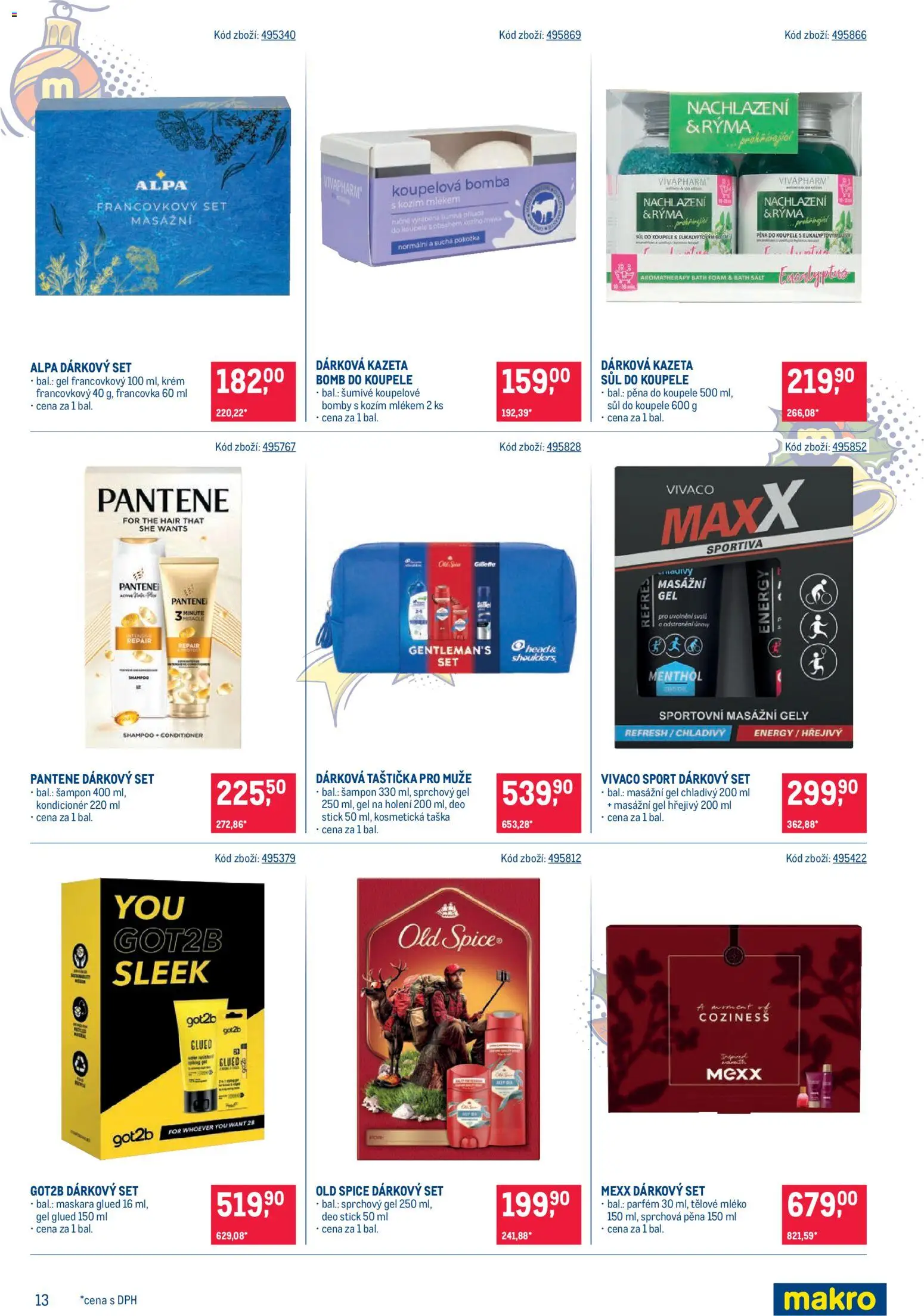 Makro leták - Dárkové balíčky od 22.10.2025 | Strana: 13 | Produkty: Mléko, Kosmetická taška, Taška, Old Spice