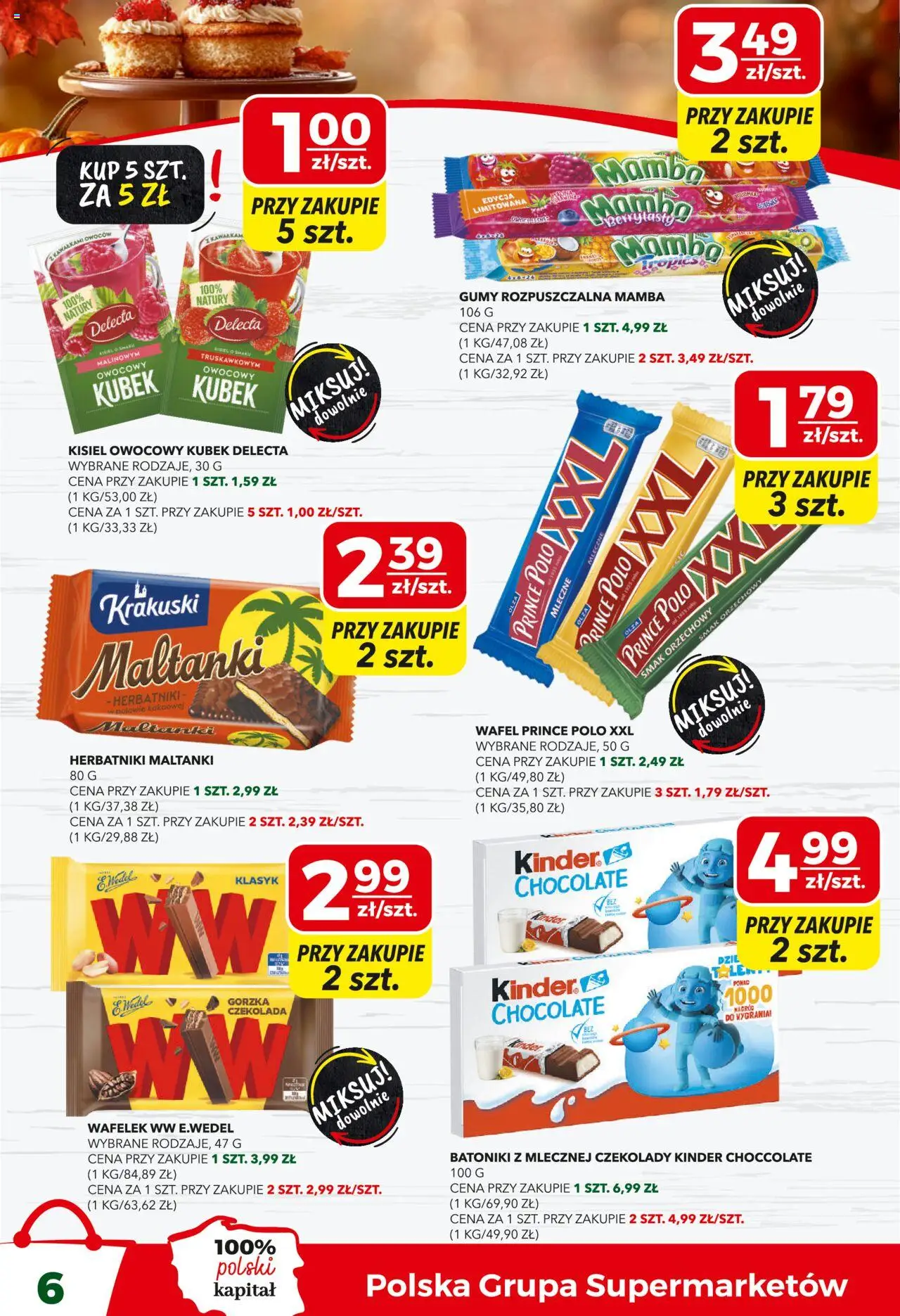 Top Market Gazetka od 09.10.2025 | Strona: 6 | Produkty: Czekolady, Prince polo xxl, Gumy, Herbatniki