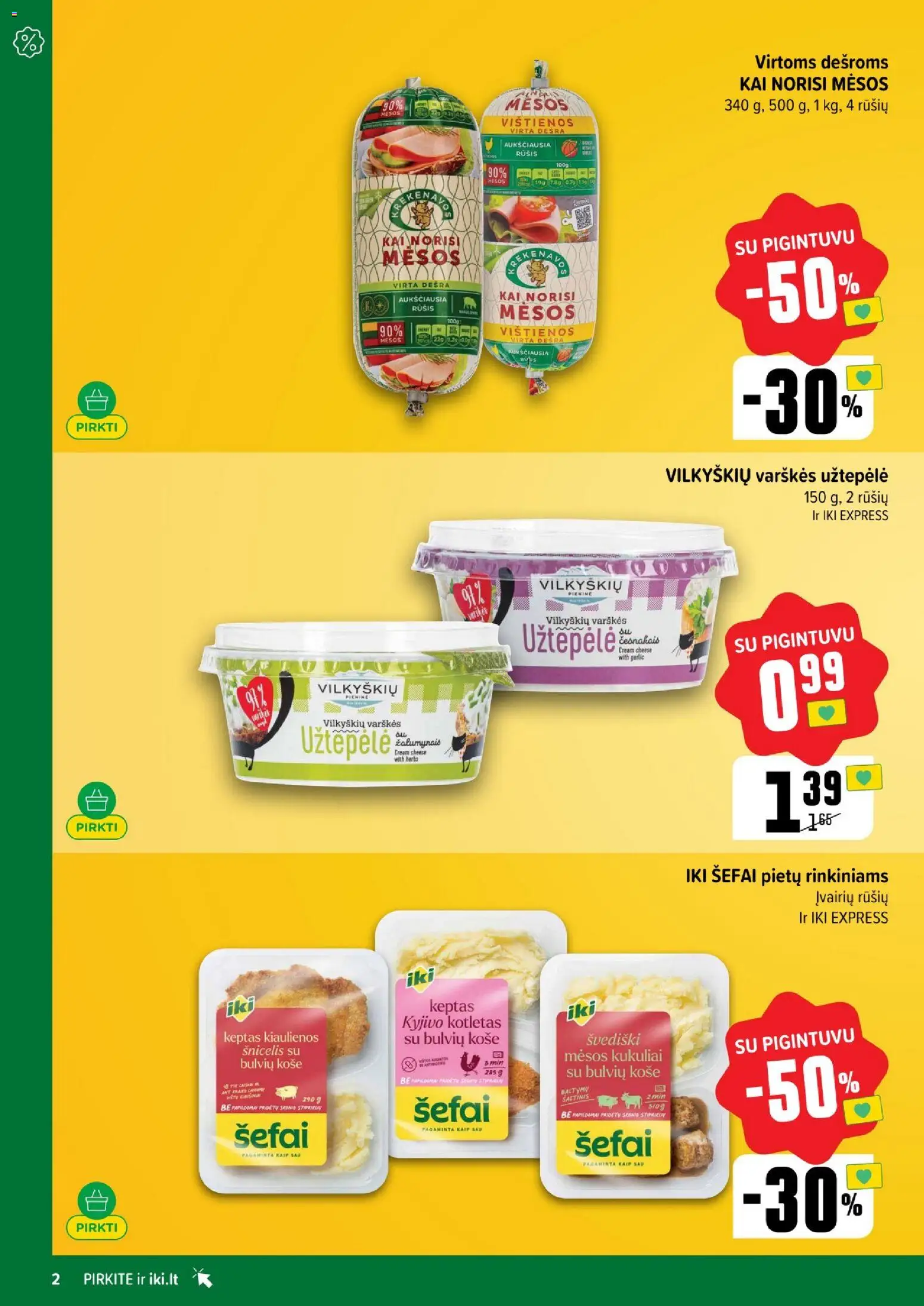IKI akcijos nuo 01.12.2025 | Puslapis: 2 | Prekių: Košė, Užtepėlė, Vištienos, Kiaulienos