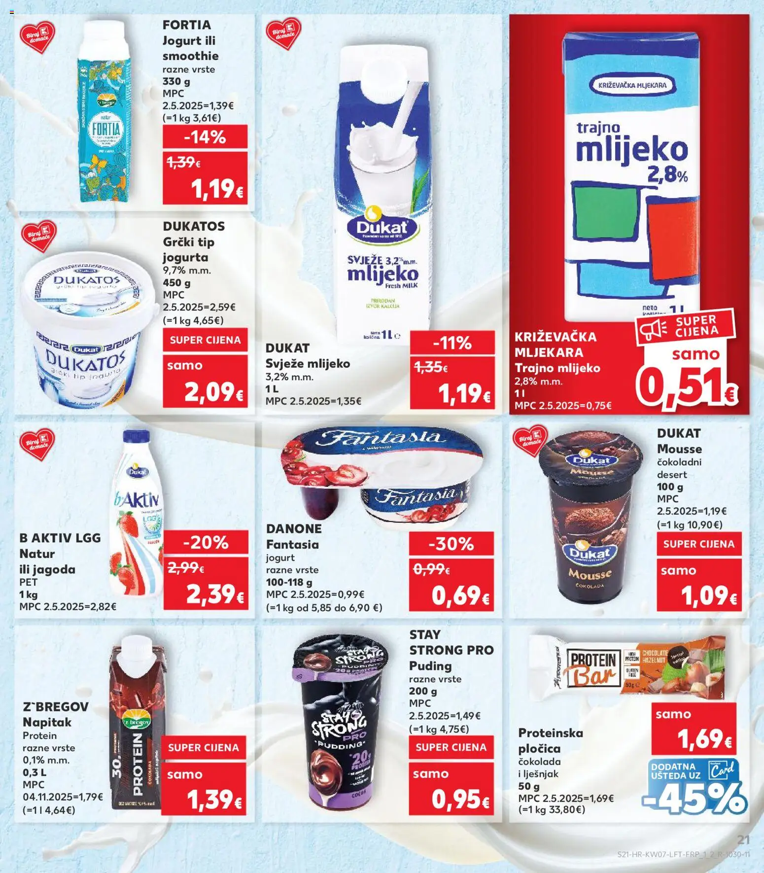 Kaufland katalog | vrijedi od 11.02.2026 | Stranica: 21 | Proizvodi: Jogurt, Puding, Lješnjak, Trajno mlijeko