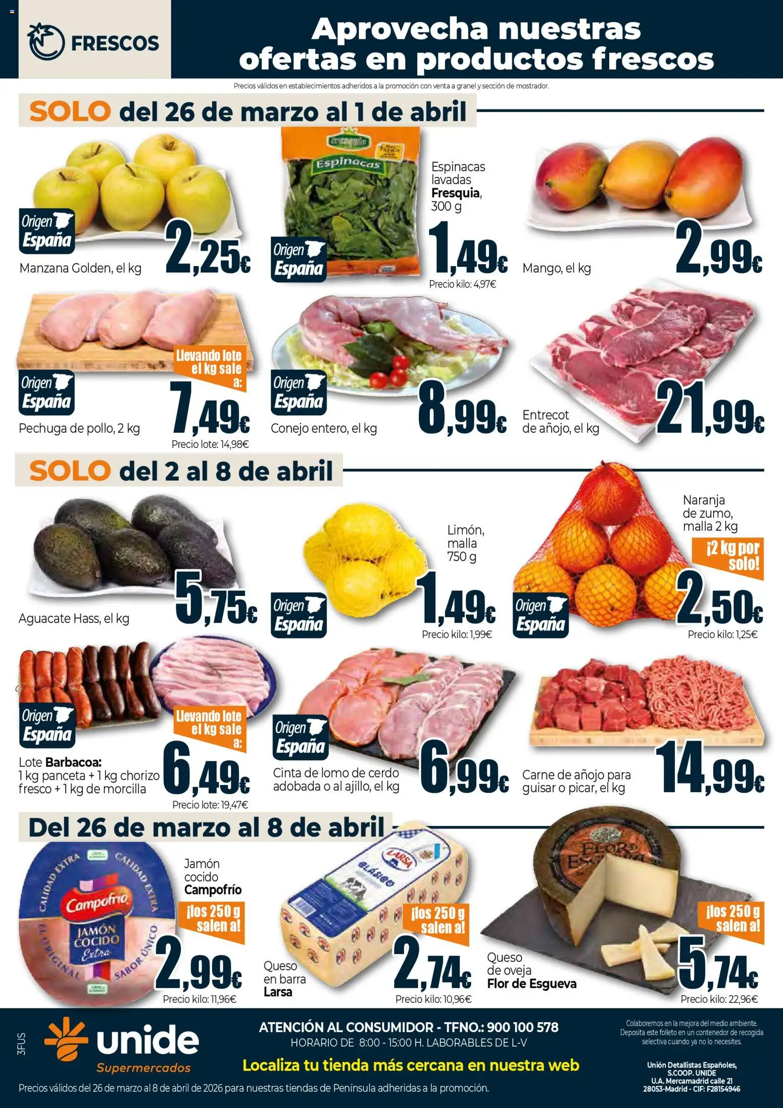 Unide - Vuelve Goyo, vuelve el ahorro Supermercados  │ válido desde el 26.03.2026 | Página: 8 | Productos: Ηλεκτρικός φούρνος, Jamón, Cerdo, Barbacoa