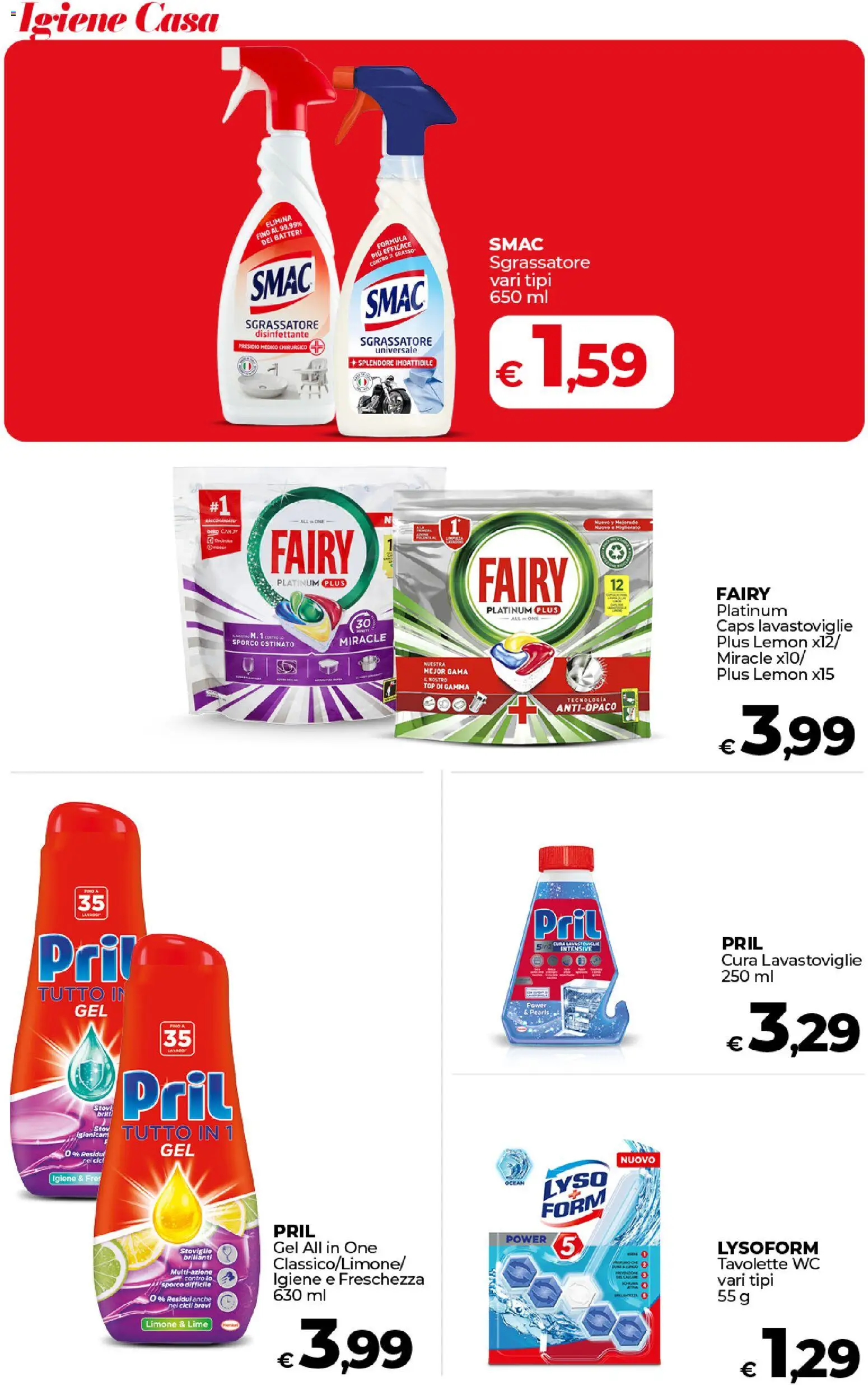 Volantino COOP del 17.01.2026 | Pagina: 40 | Prodotti: Sgrassatore, Limone, Lavastoviglie, WC