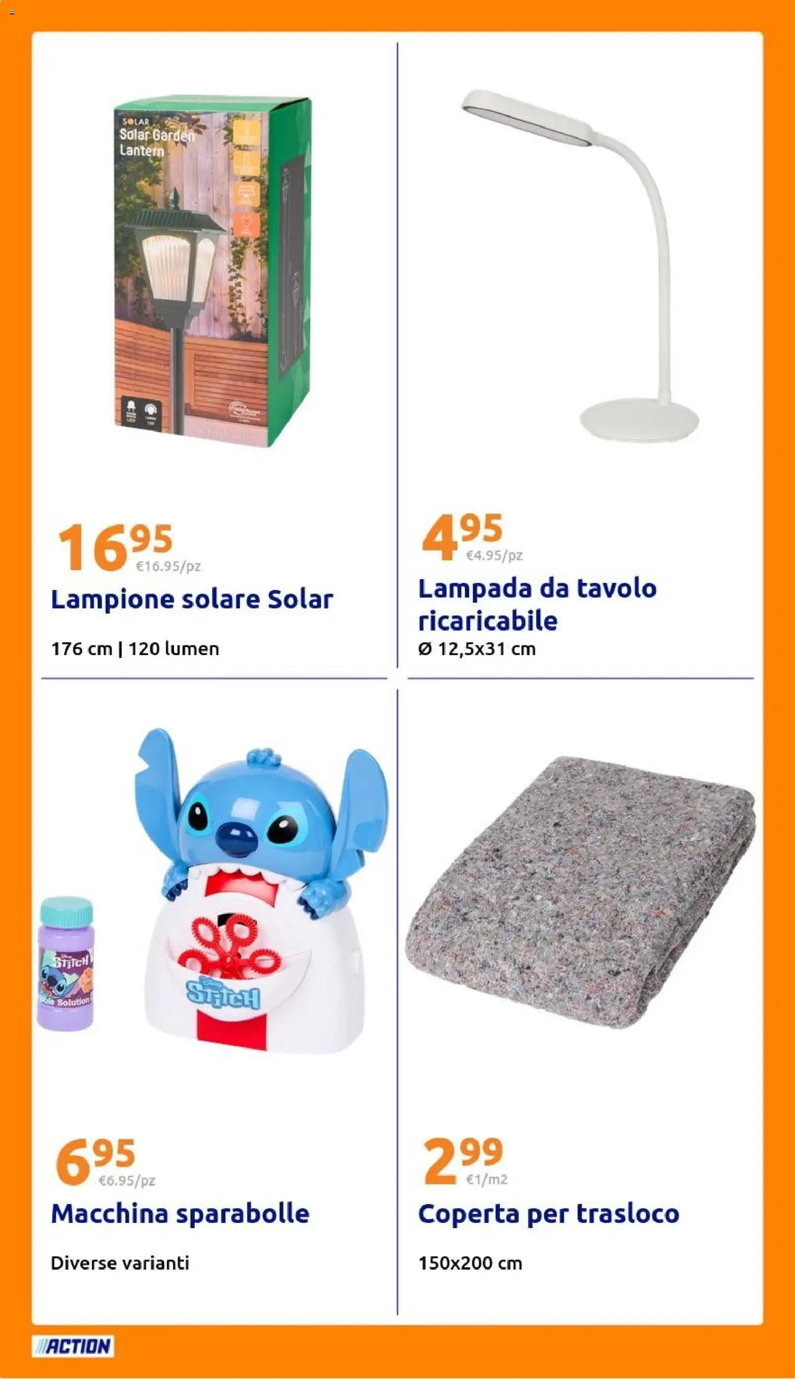 Volantino Action del 01.04.2026 | Pagina: 20 | Prodotti: Lampione, Coperta, Tavolo, Lampada