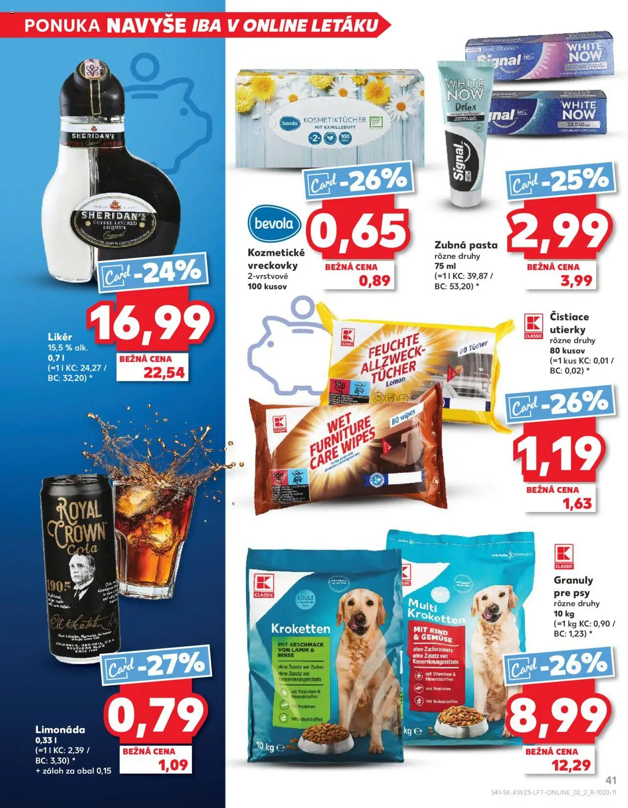 Nové Kaufland akcie – leták je platný od 05.06.2025 | Strana: 41 | Produkty: Zubná pasta, Čistiace utierky, Cola