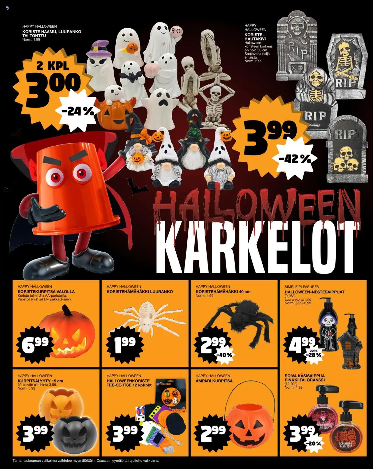 Tokmanni tarjoukset – voimassa 13.10.2025 alkaen | Sivu: 2 | Tuotteet: Käsisaippua, Ämpäri, Paristot, Kurpitsa