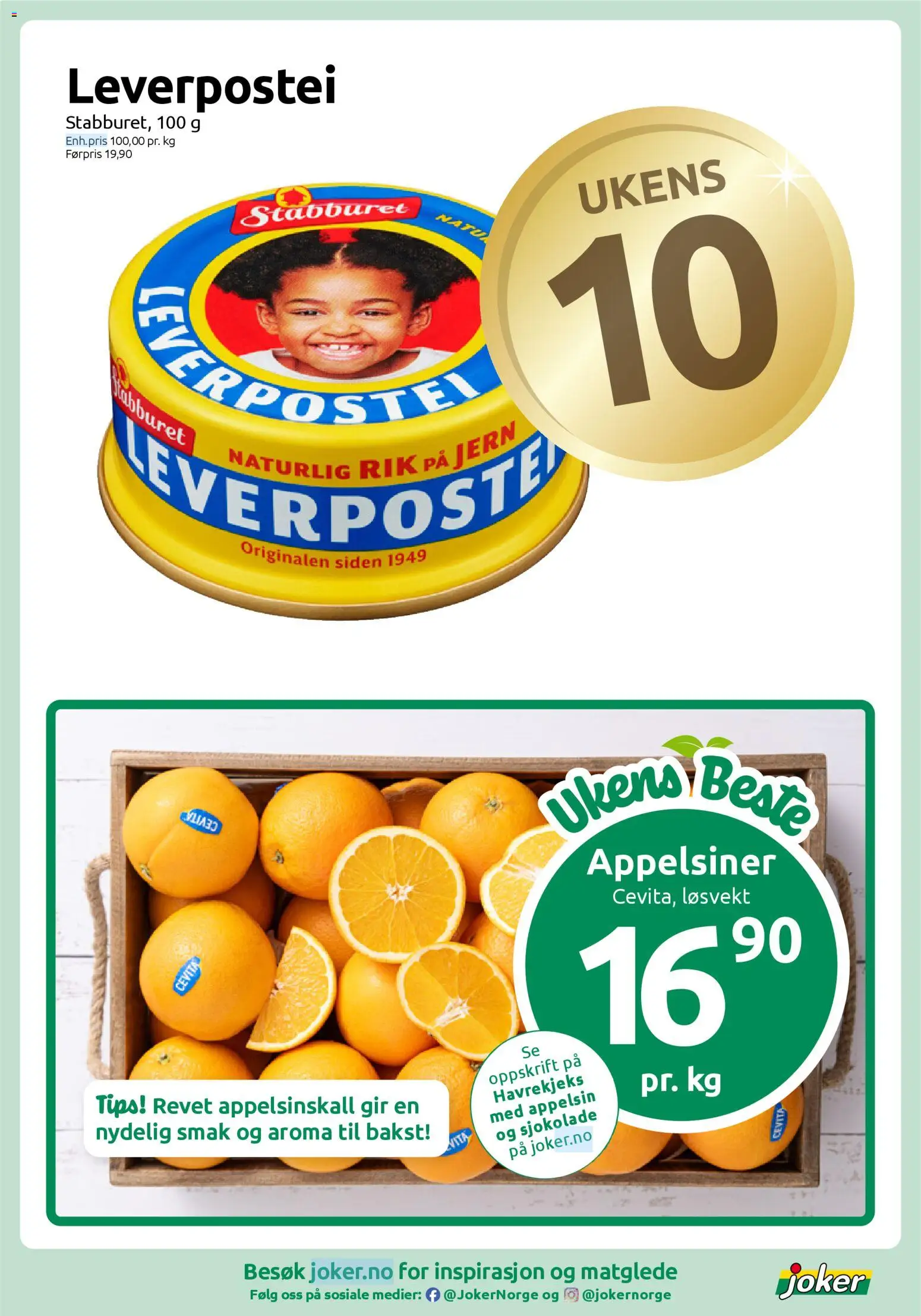 {H1} | Side: 2 | Produkter: Sjokolade, Appelsiner, Jern, Leverpostei