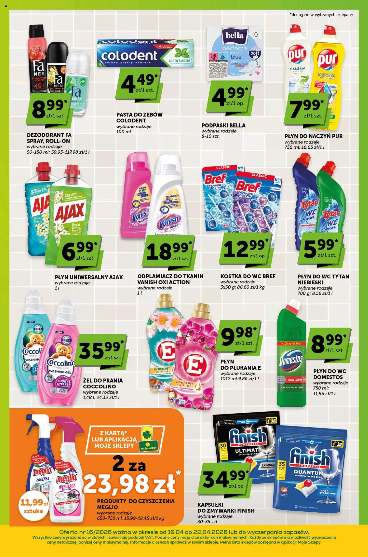 Groszek gazetka - Sprawdź, co więcej od 16.04.2026 | Strona: 7 | Produkty: Podpaski bella, Cleaner, Domestos, Odplamiacz