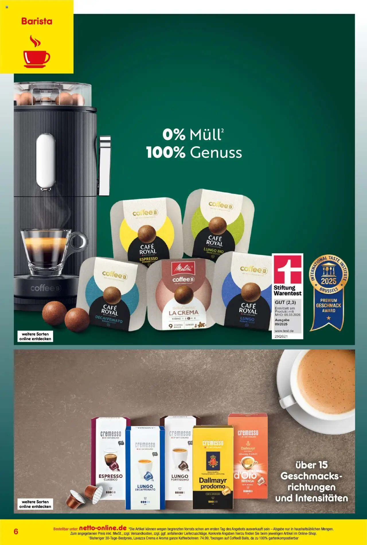 Netto Marken-Discount Online-Angebote Oktober – gültig ab 01.10.2025 | Seite: 6 | Produkte: Lavazza, Dallmayr