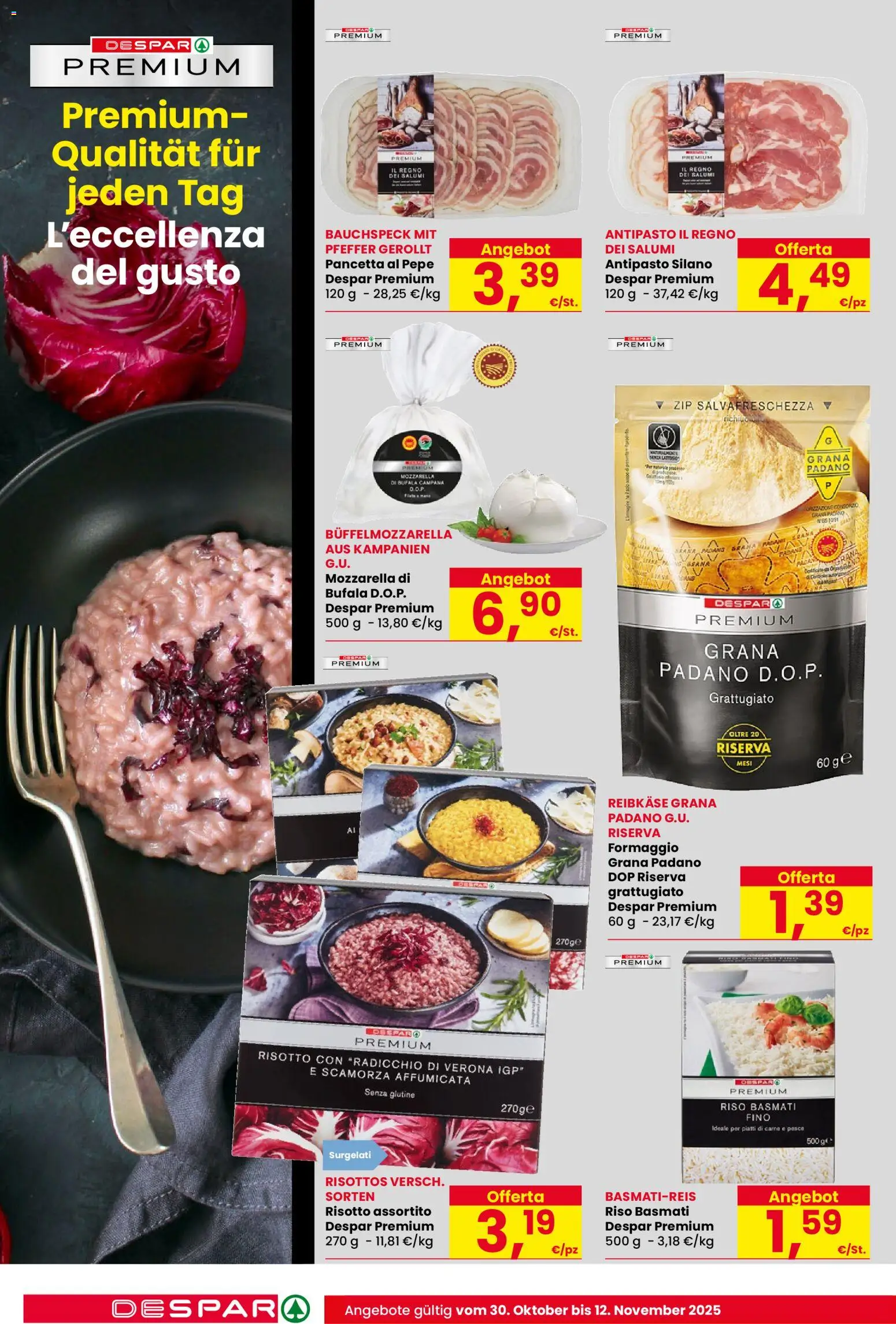 Volantino Despar del 30.10.2025 | Pagina: 10 | Prodotti: Riso, Pepe, Mozzarella, Grana Padano
