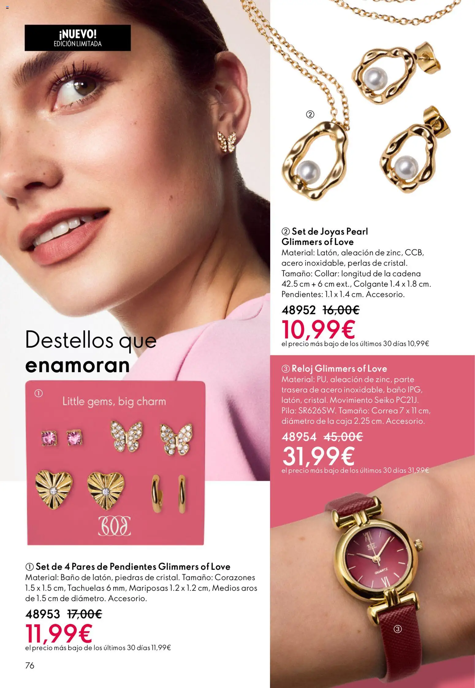 Oriflame - Catálogo Campaña 3 │ válido desde el 18.02.2026 | Página: 76 | Productos: Pendientes, Reloj, Caja, Baño