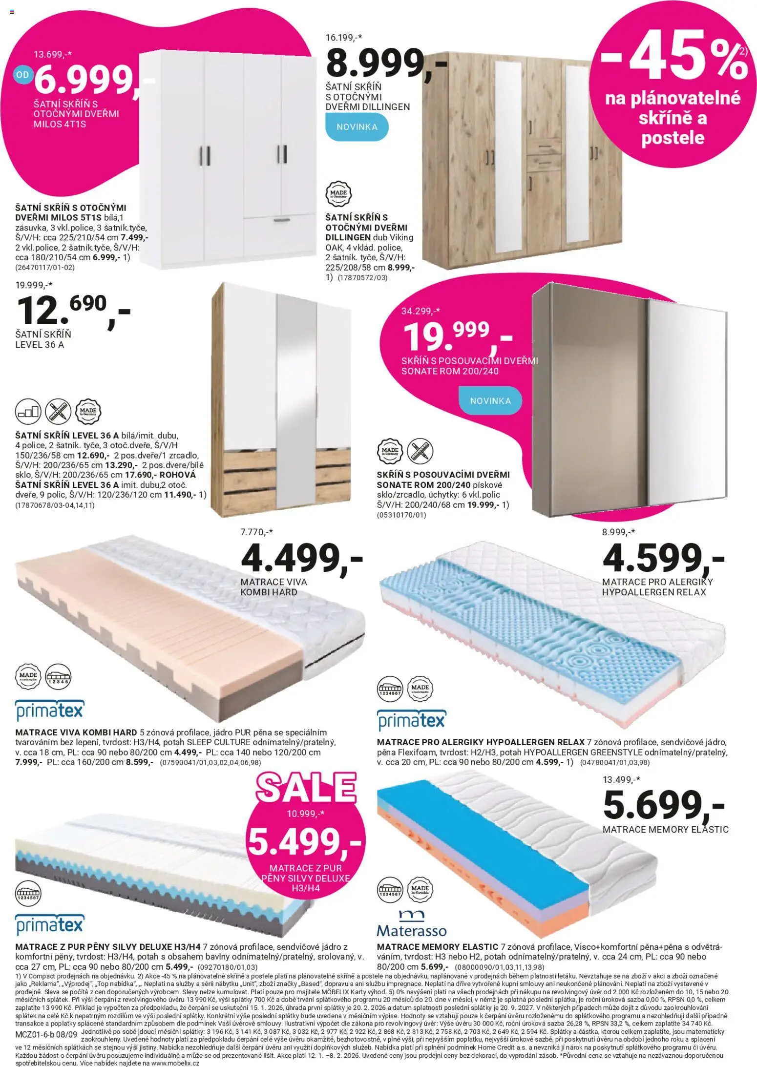 Möbelix leták od 12.01.2026 | Strana: 8 | Produkty: Deluxe, Postele, Matrace, Skříň