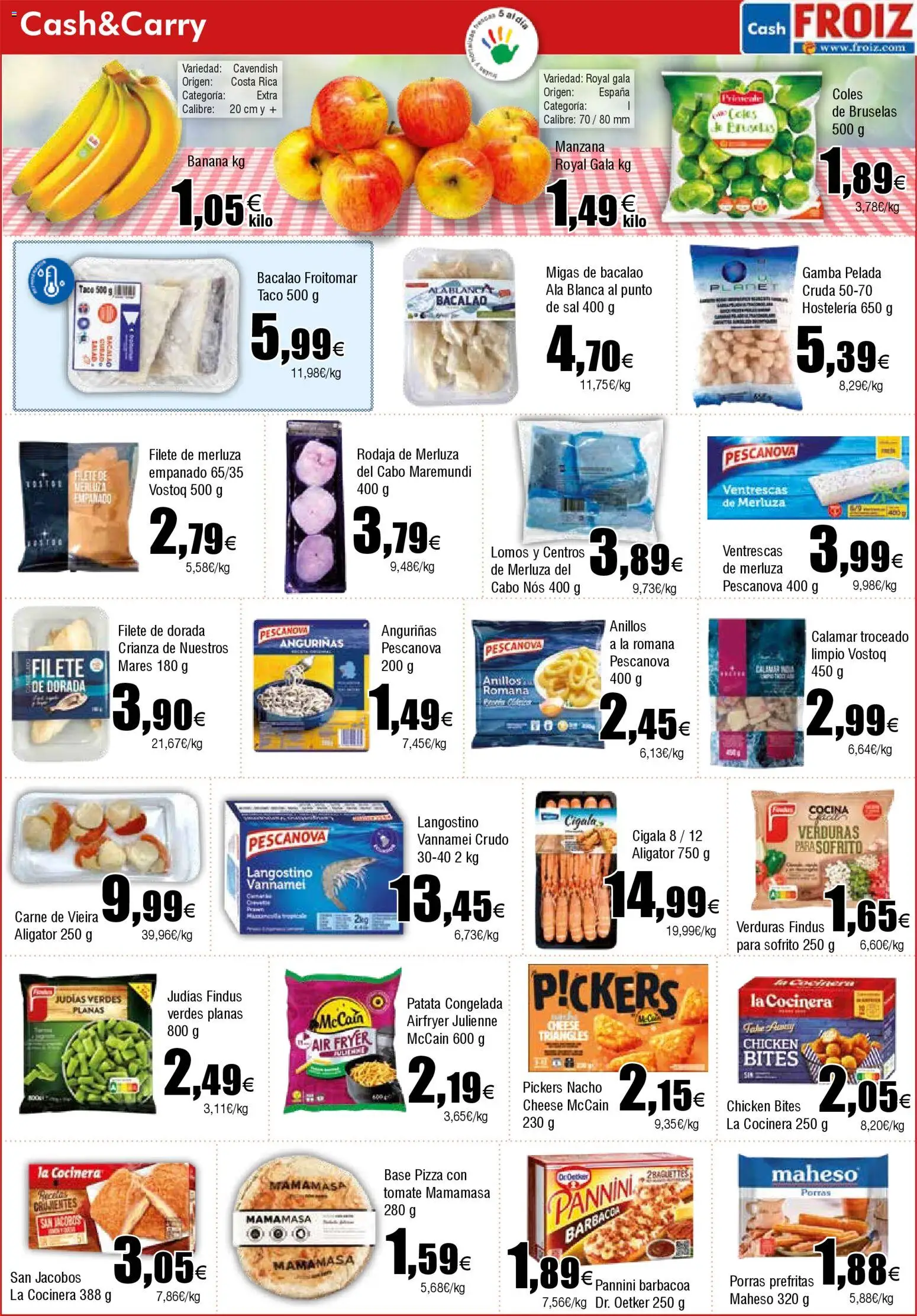 Froiz - Folleto Cash │ válido desde el 21.10.2025 | Página: 8 | Productos: Anillos, Pizza, Manzana, Filete