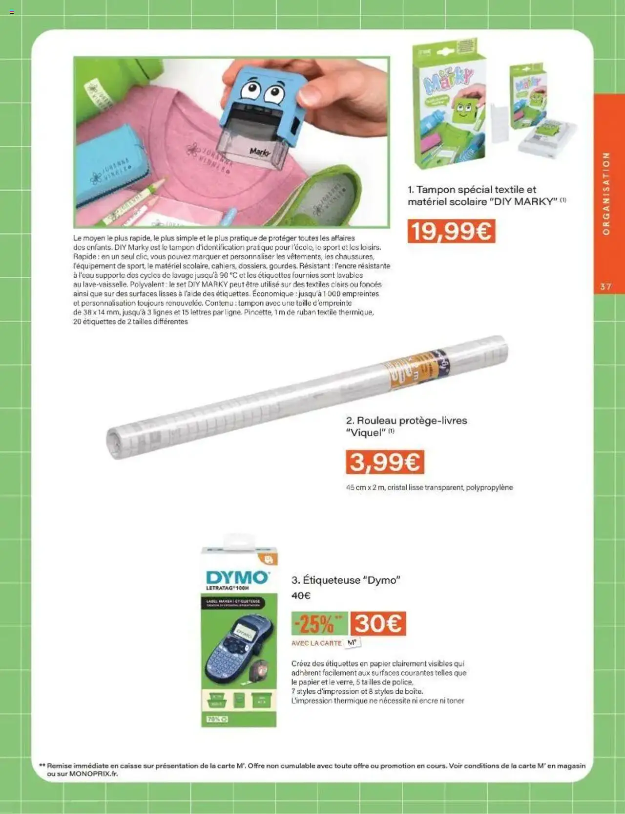  | Page: 37 | Produits: Toner, Étiqueteuse, Tampon, Rouleau